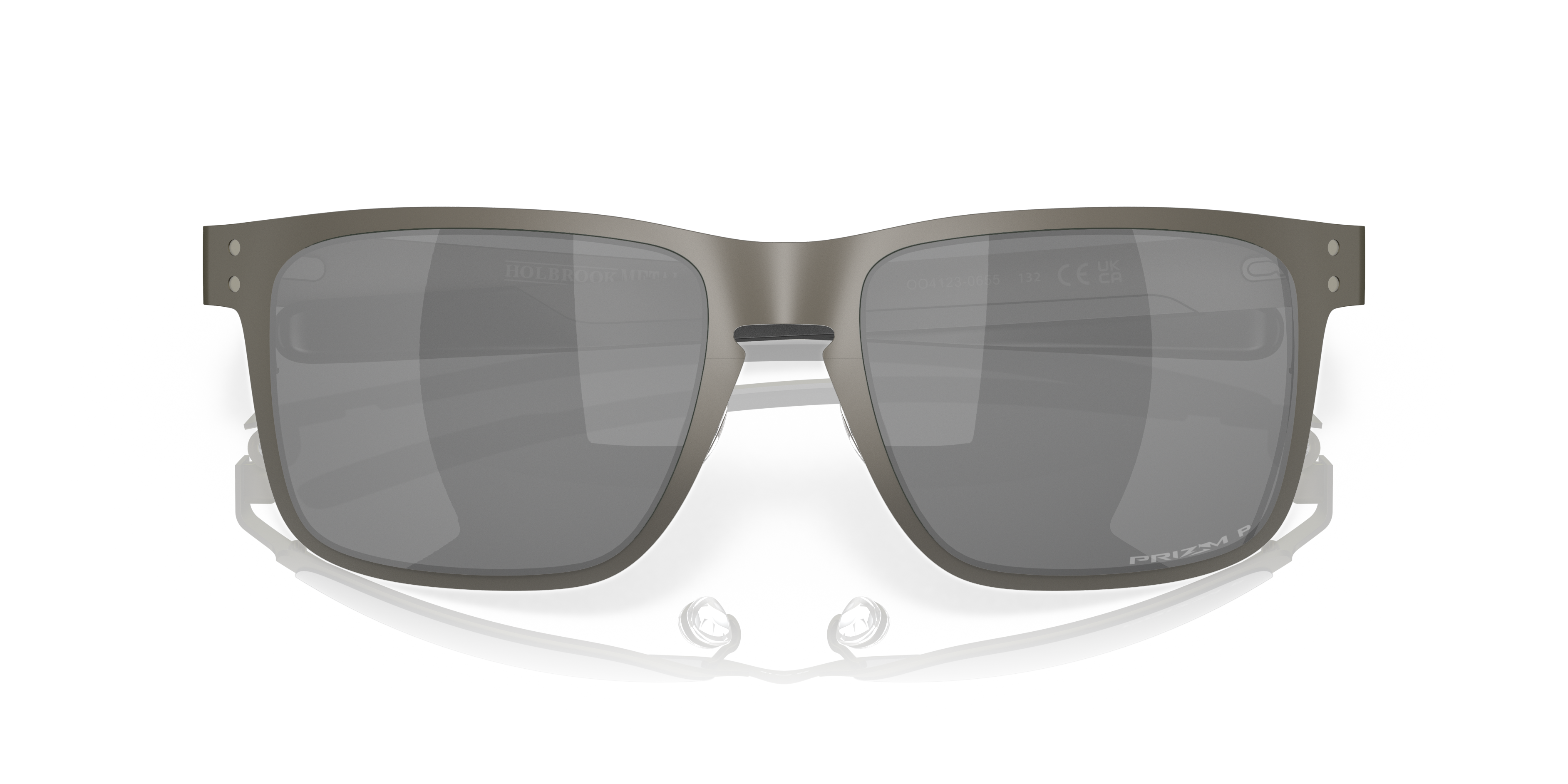 Oakley OO4123 Holbrook Metal Men's Square Prizm Polarized Sunglasses - Matte Gunmetal Frame