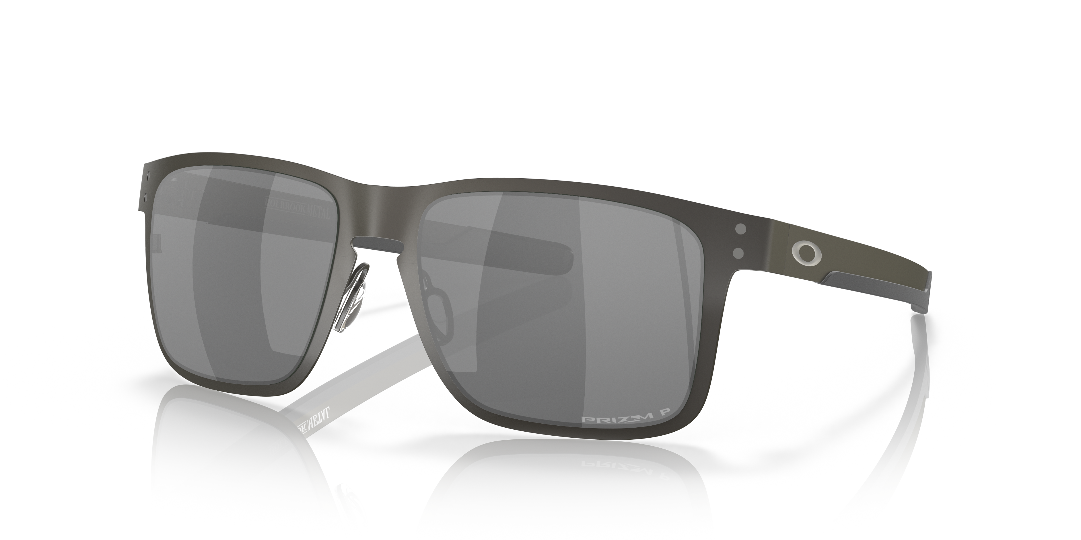 Oakley OO4123 Holbrook Metal Men's Square Prizm Polarized Sunglasses - Matte Gunmetal Frame