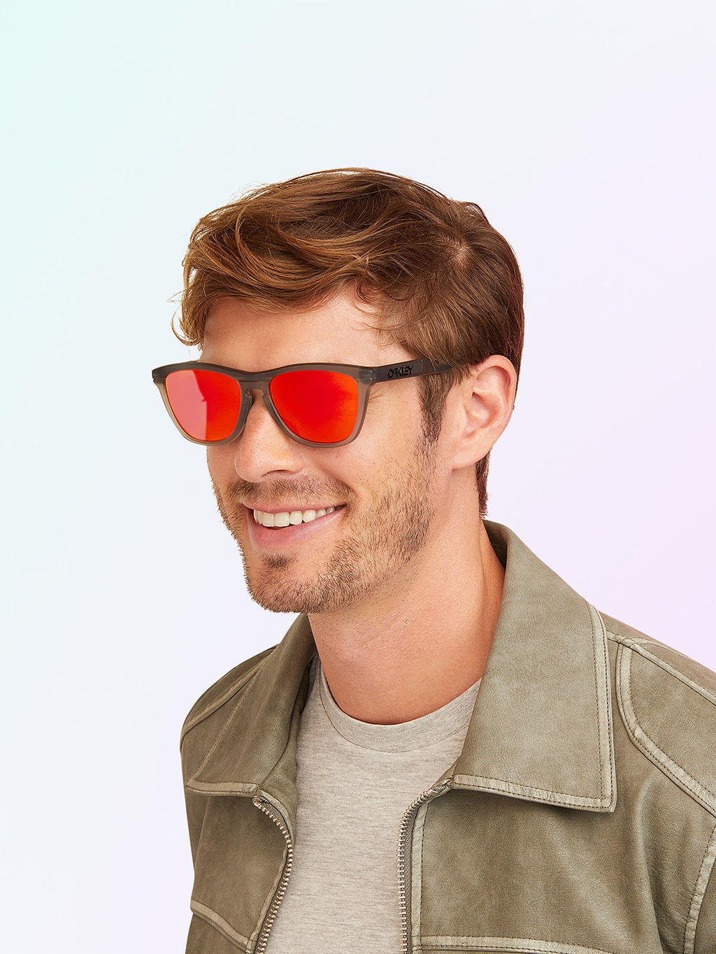 Oakley OO9284 Frogskins Range Men's Round Prizm Sunglasses - Matte Clear Frame