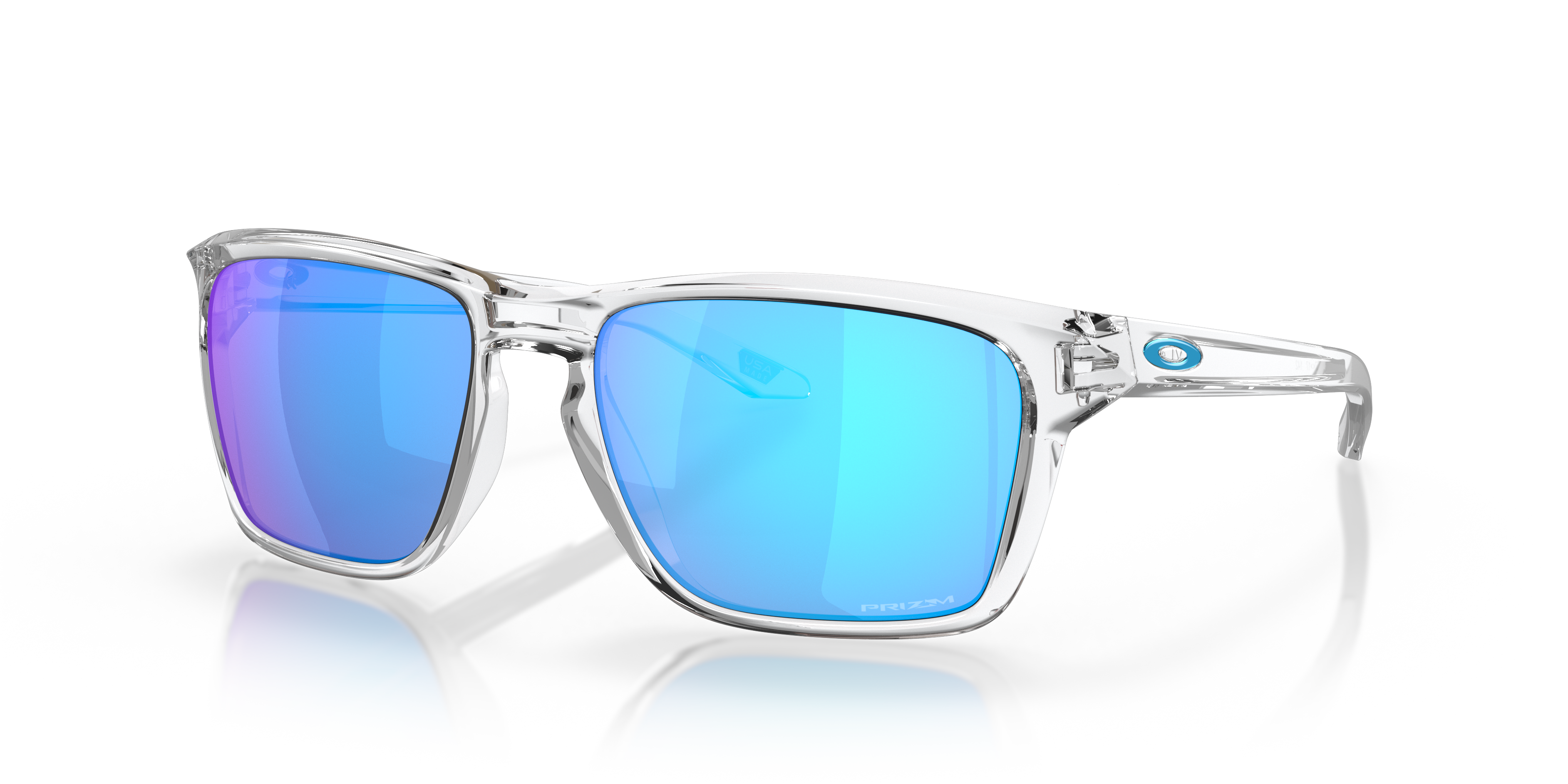 Oakley OO9448 Sylas Men's Rectangle Prizm Sunglasses - Polished Clear Frame