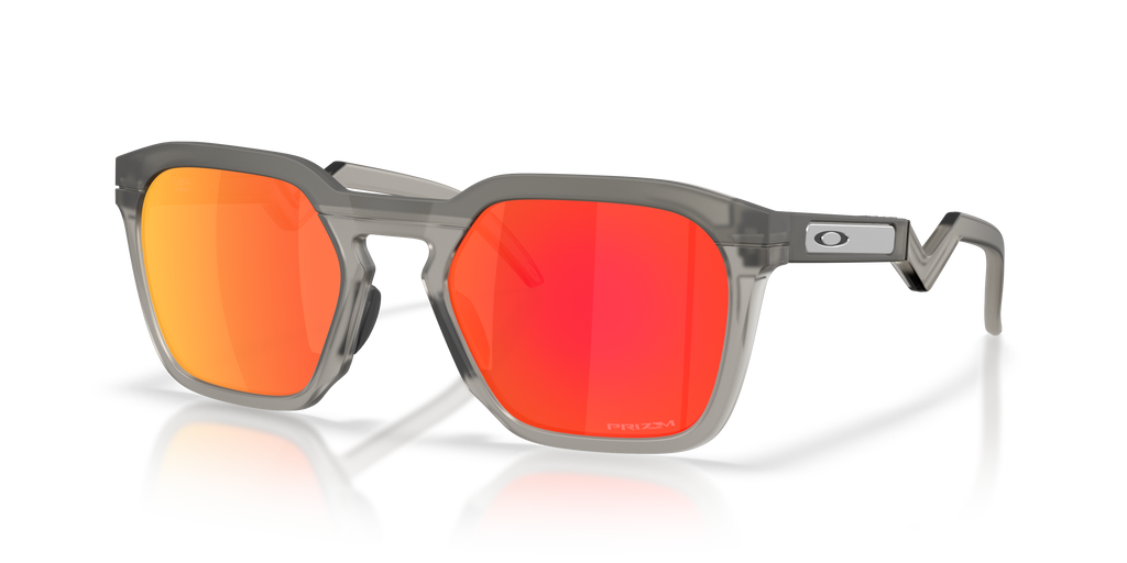 Oakley OO9533 HSTN SQ Unisex Square Prizm Sunglasses - Matte Grey Smoke Frame