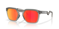 Oakley OO9533 HSTN SQ Unisex Square Prizm Sunglasses - Matte Grey Smoke Frame