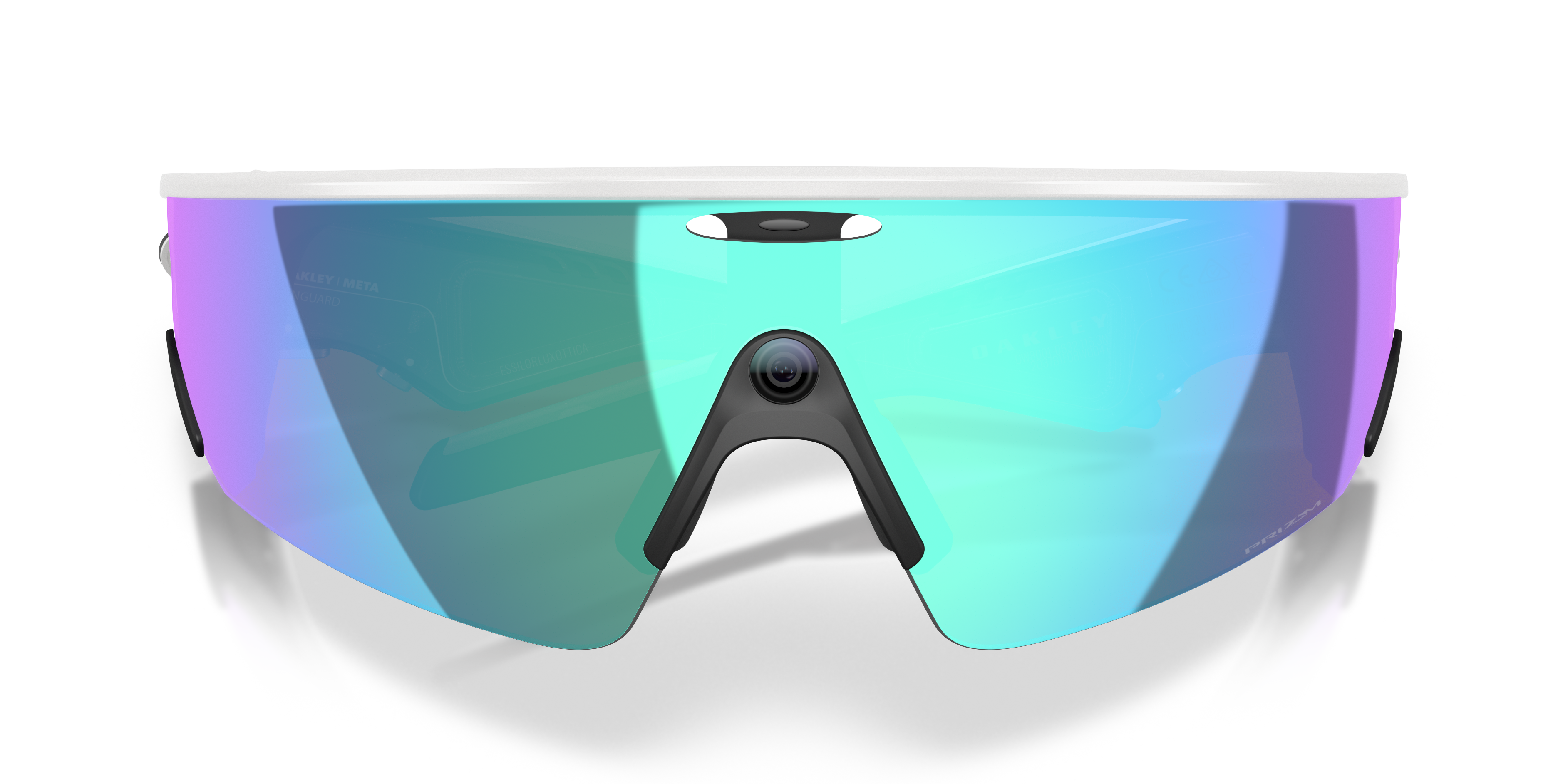 Oakley Meta Vanguard Unisex Rectangle Prizm Sunglasses - White Frame