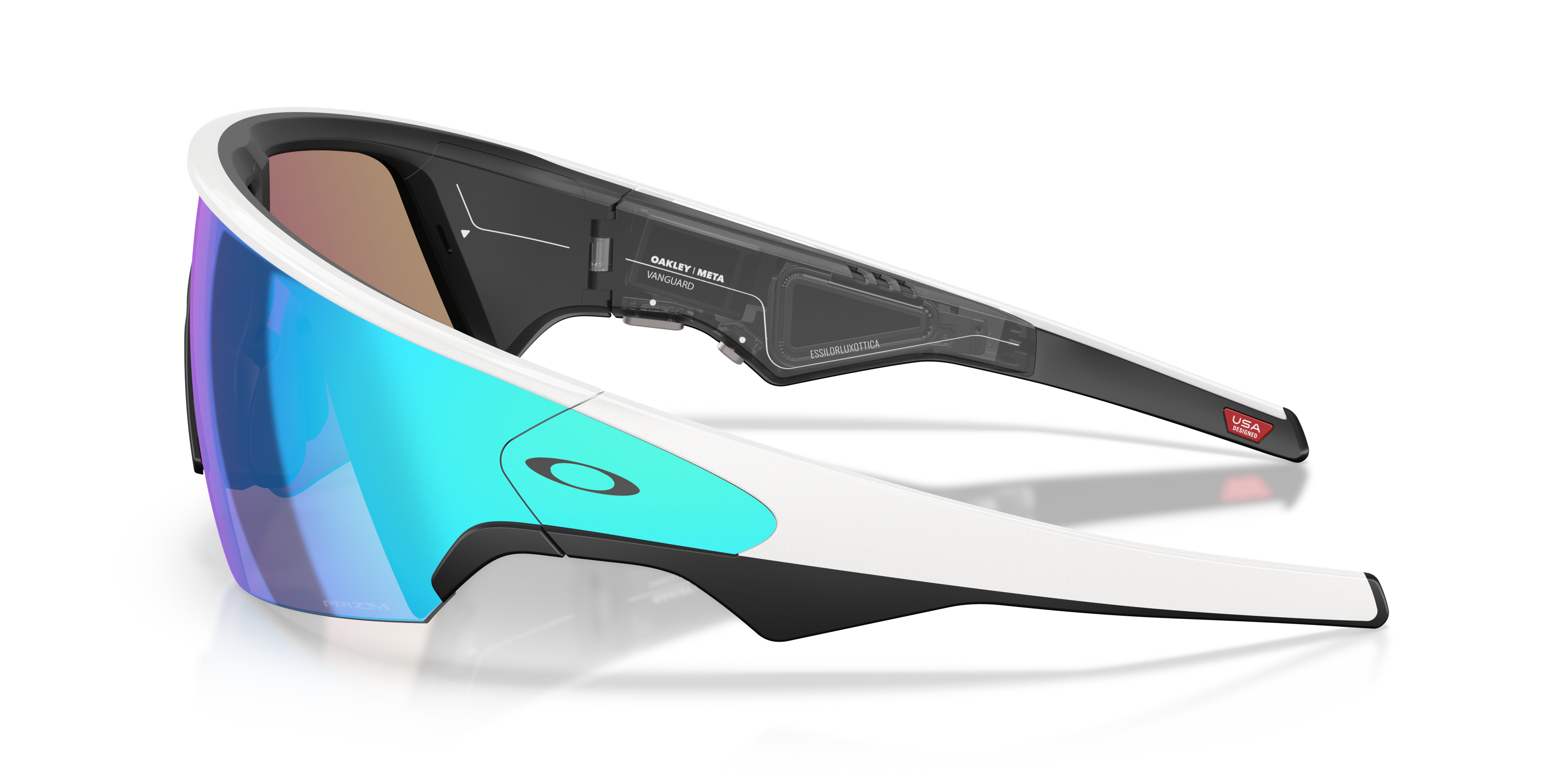 Oakley | Meta Meta Vanguard Unisex Rectangle Prizm Sunglasses - White Frame
