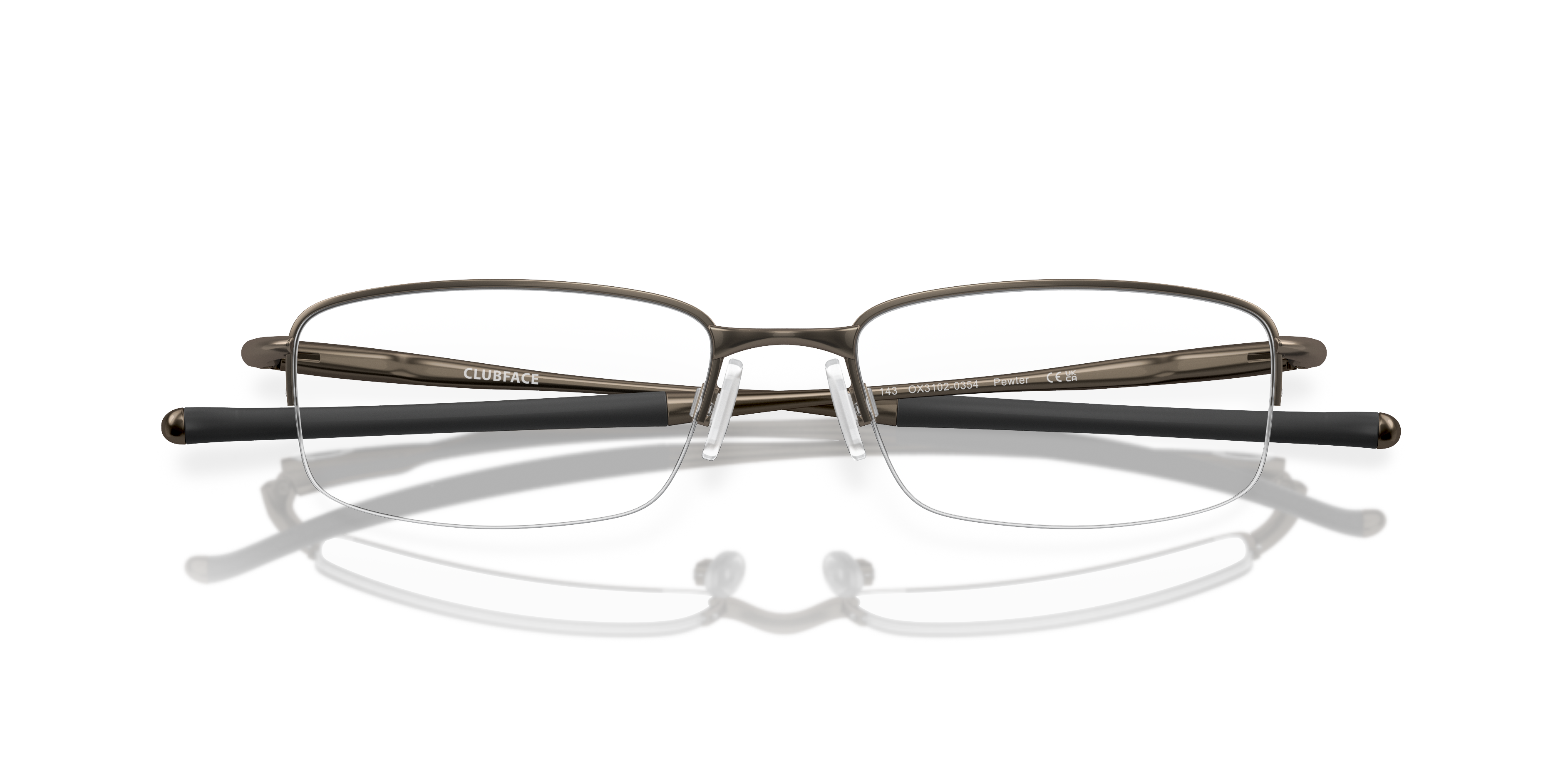 Oakley OX3102 Clubface Men's Rectangle Eyeglass Frames - Polished Black Frame