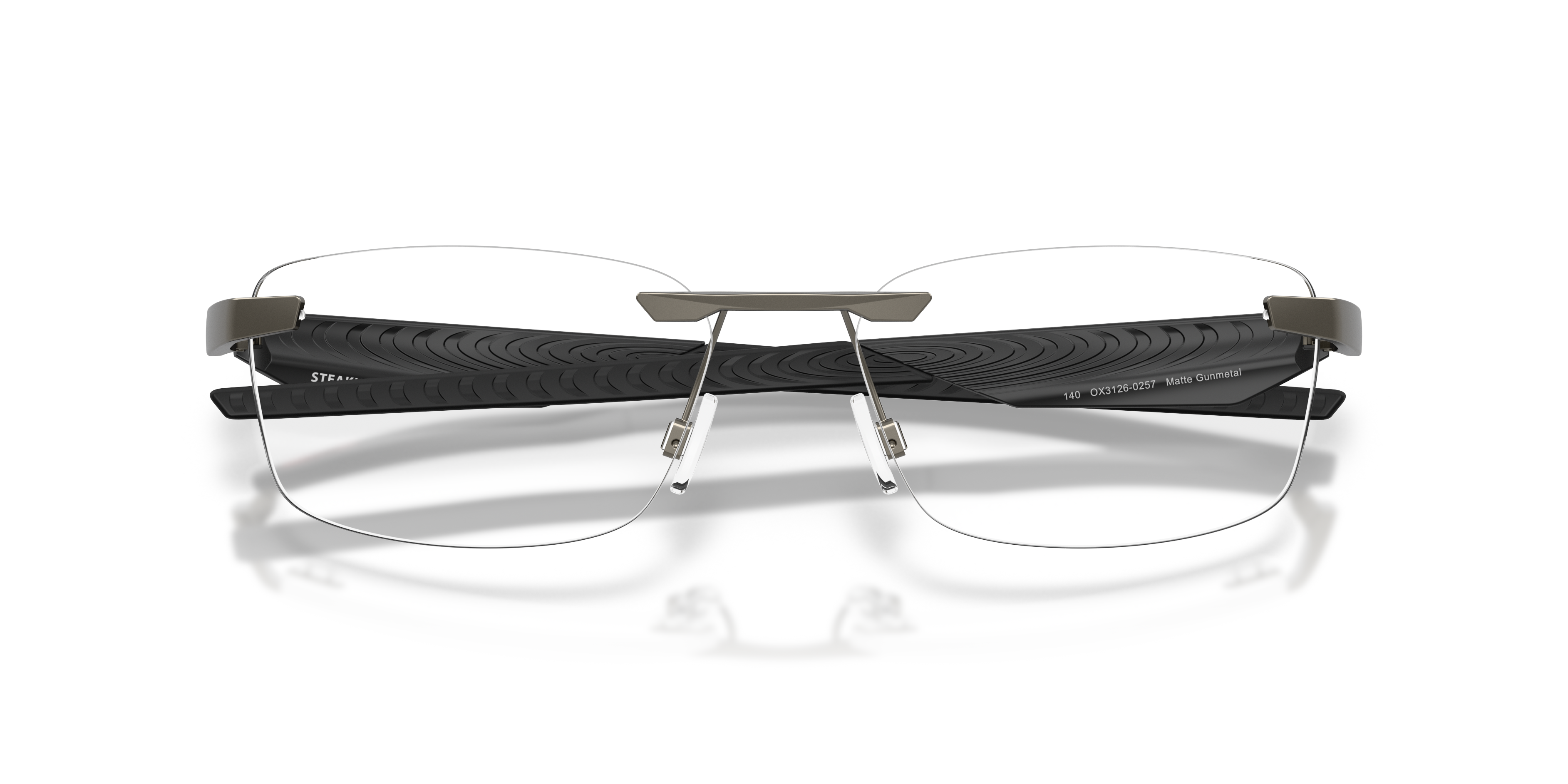 Oakley OX3126 Steakhouse 1.0 Unisex Rectangle Eyeglass Frames - Satin Chrome Frame