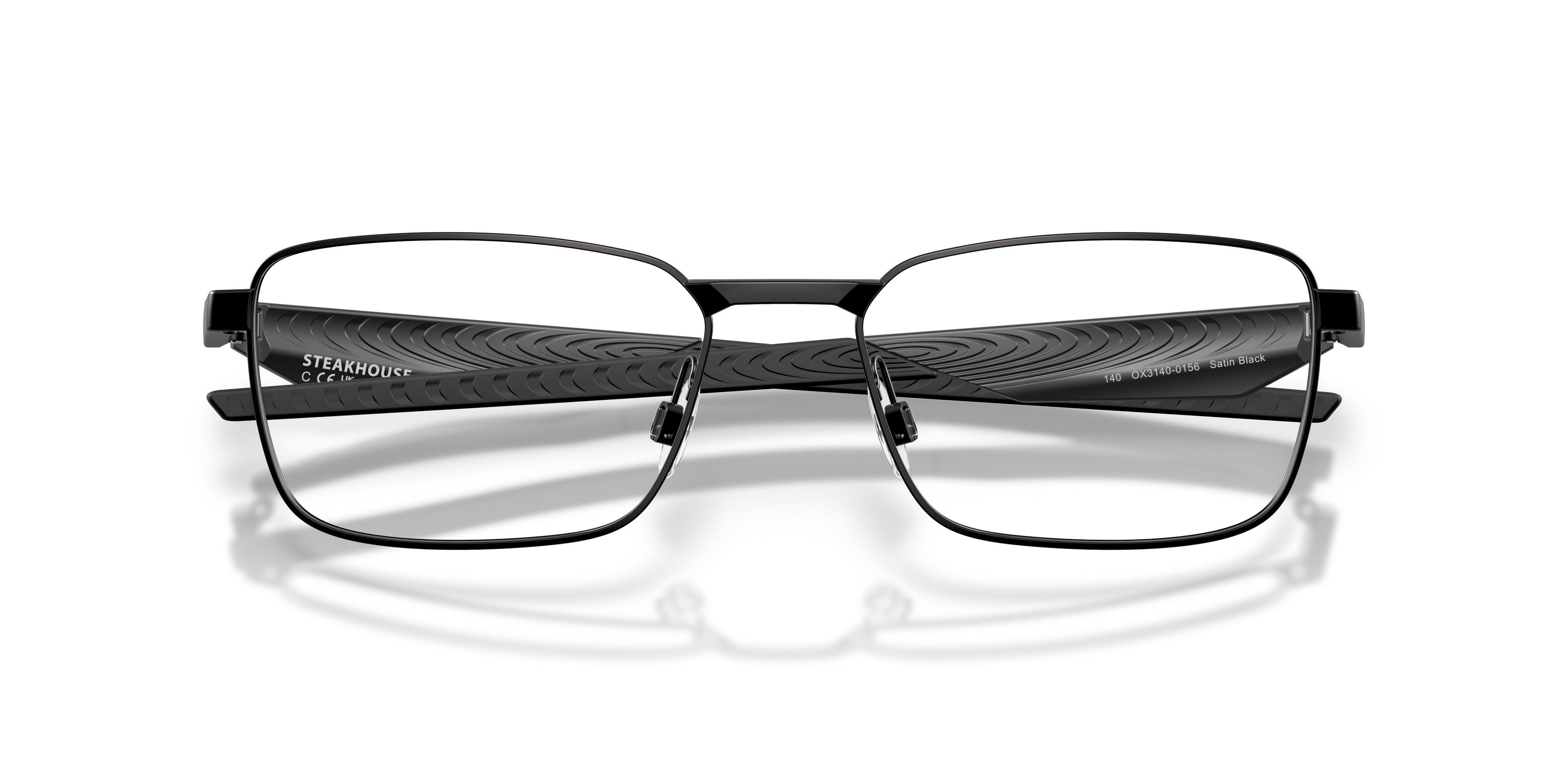 Oakley OX3140 Steakhouse Unisex Rectangle Eyeglass Frames - Satin Lead Frame