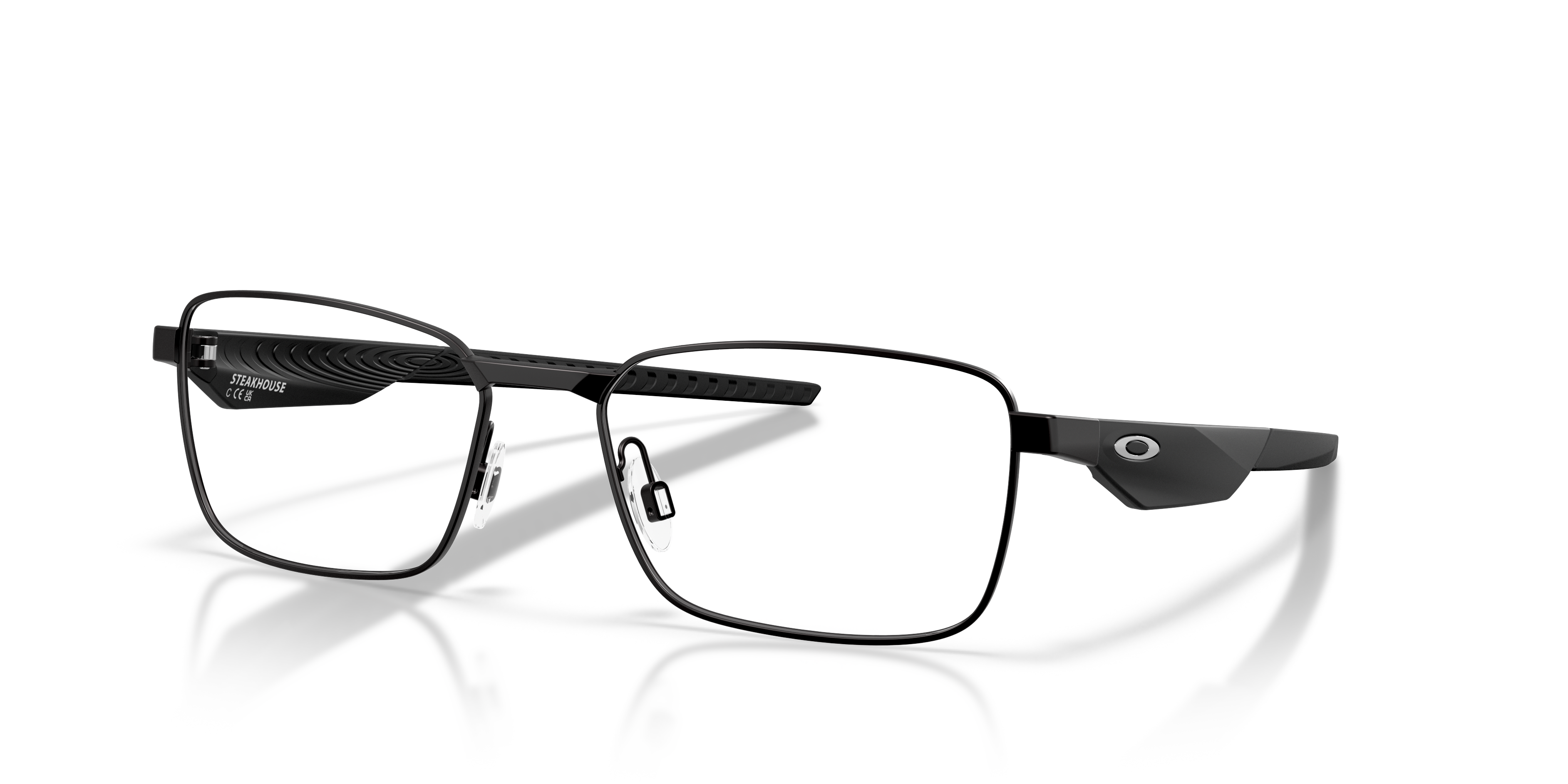 Oakley OX3140 Steakhouse Unisex Rectangle Eyeglass Frames - Satin Light Steel Frame