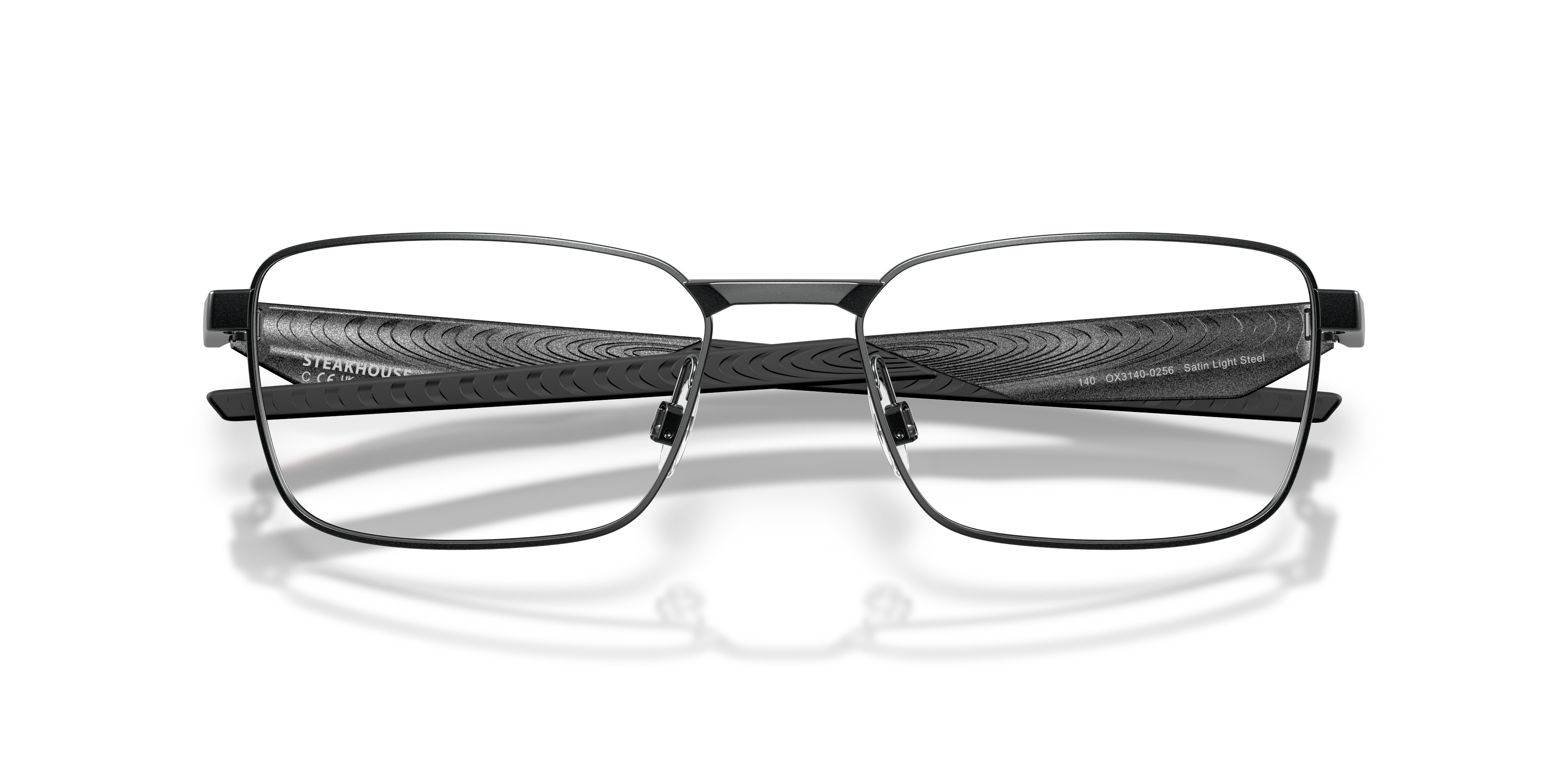Oakley OX3140 Steakhouse Unisex Rectangle Eyeglass Frames - Satin Lead Frame