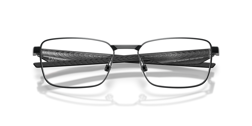 Oakley OX3140 Steakhouse Unisex Rectangle Eyeglass Frames - Satin Light Steel Frame