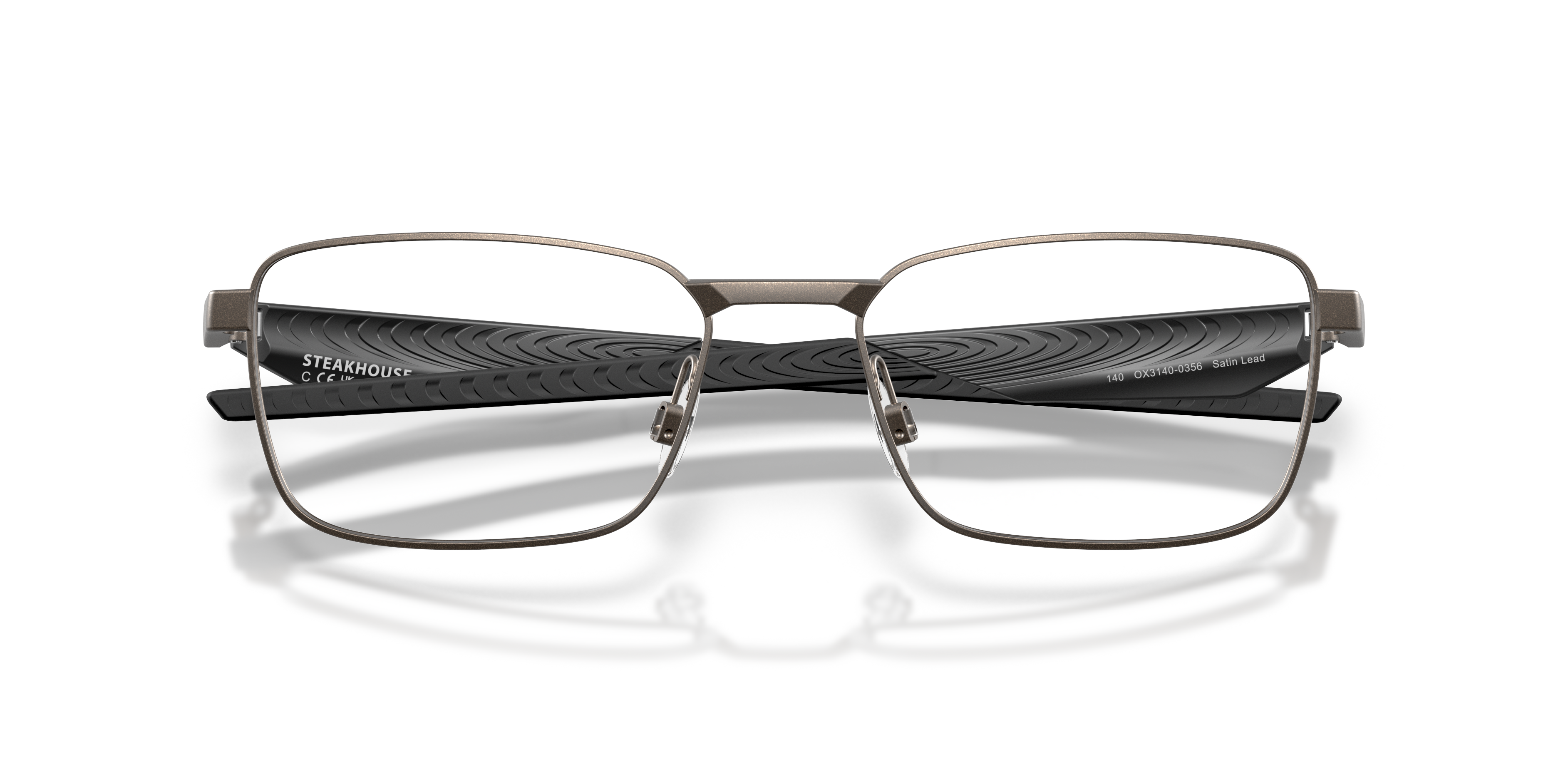 Oakley OX3140 Steakhouse Unisex Rectangle Eyeglass Frames - Satin Light Steel Frame