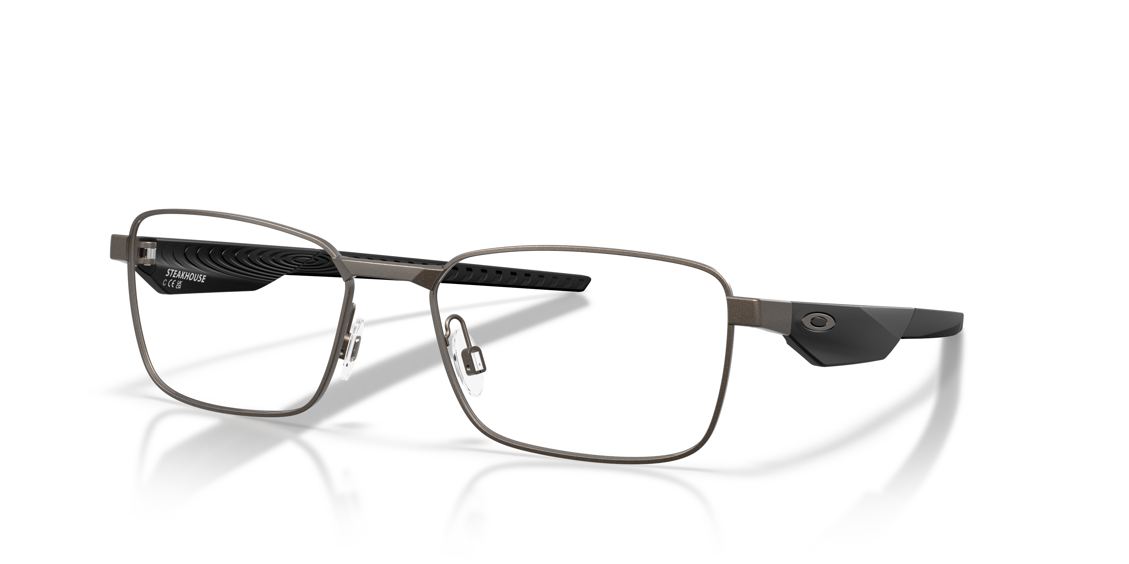 Oakley OX3140 Steakhouse Unisex Rectangle Eyeglass Frames - Satin Lead Frame