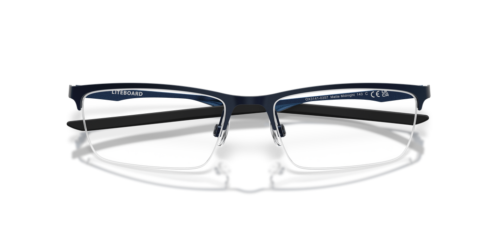 Oakley OX3141 Liteboard Unisex Rectangle Eyeglass Frames - Matte Gunmetal Frame