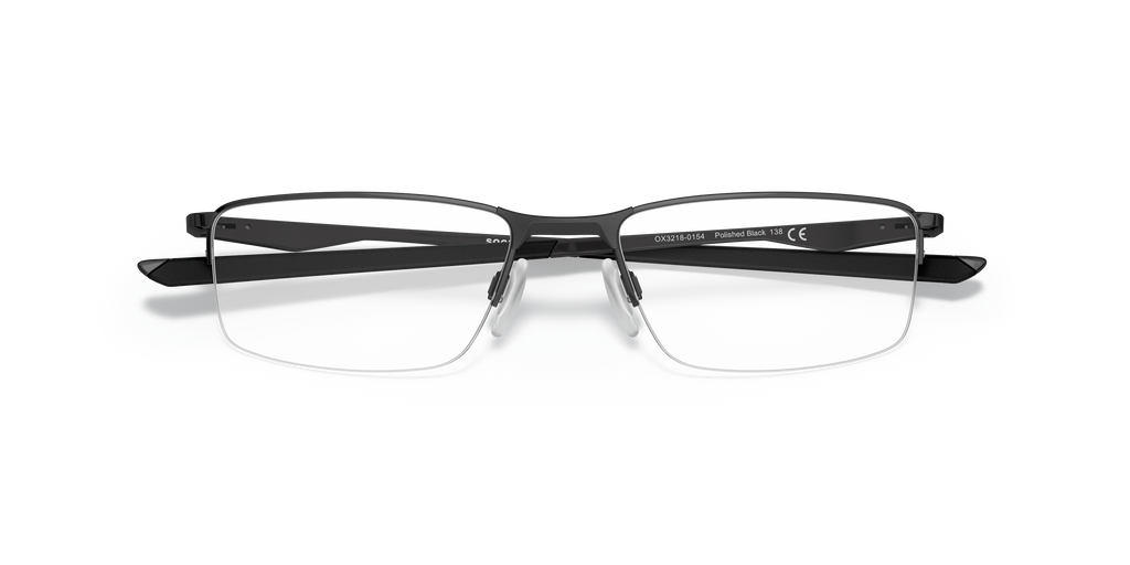 Oakley OX3218 Socket 5.5 Men's Rectangle Eyeglass Frames - Polished Black Frame
