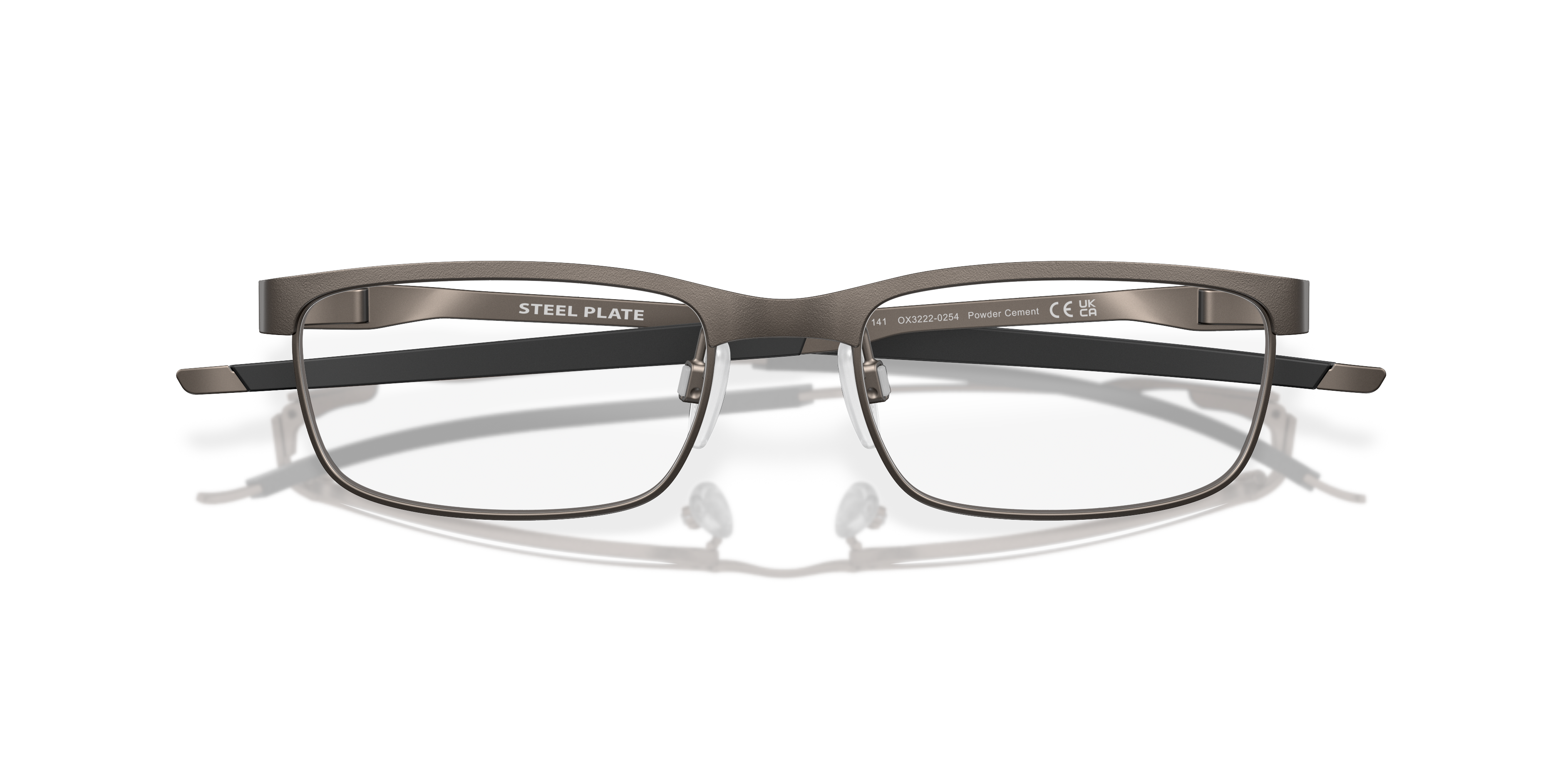 Oakley OX3222 Steel Plate Men's Rectangle Eyeglass Frames - Powder Cement Frame
