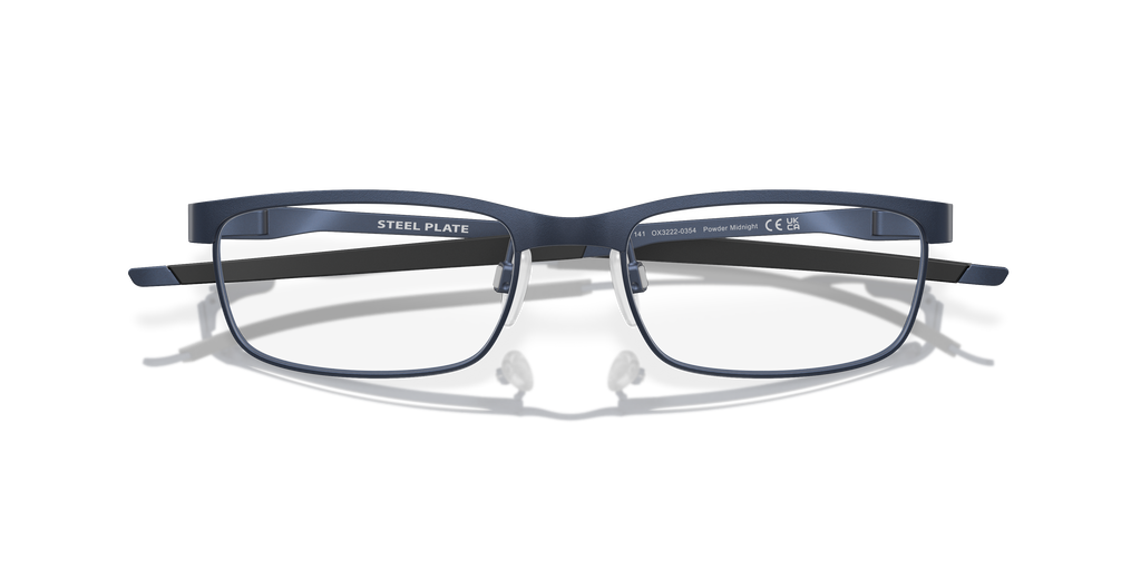 Oakley OX3222 Steel Plate Men's Rectangle Eyeglass Frames - Powder Midnight Frame