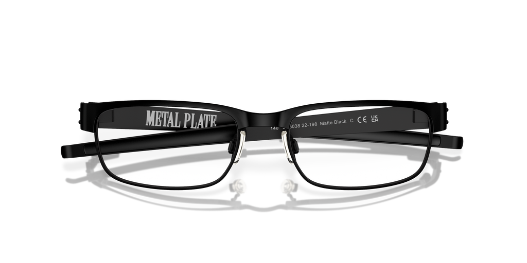 Oakley OX5038 Metal Plate Men's Rectangle Eyeglass Frames - Matte Black Frame