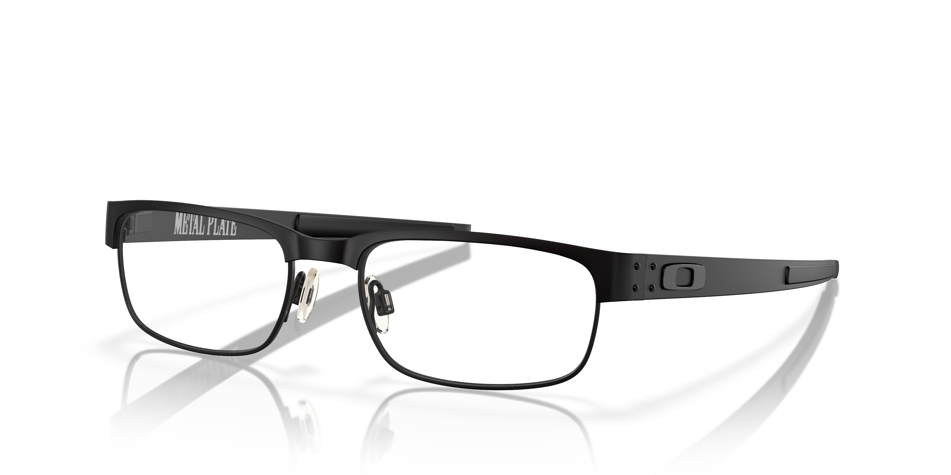 Oakley OX5038 Metal Plate Men's Rectangle Eyeglass Frames - Matte Black Frame