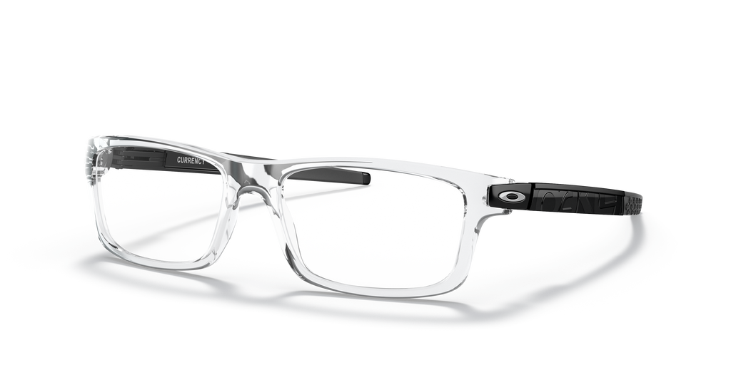 Oakley OX8026 Currency Men's Rectangle Eyeglass Frames - Polished Clear Frame