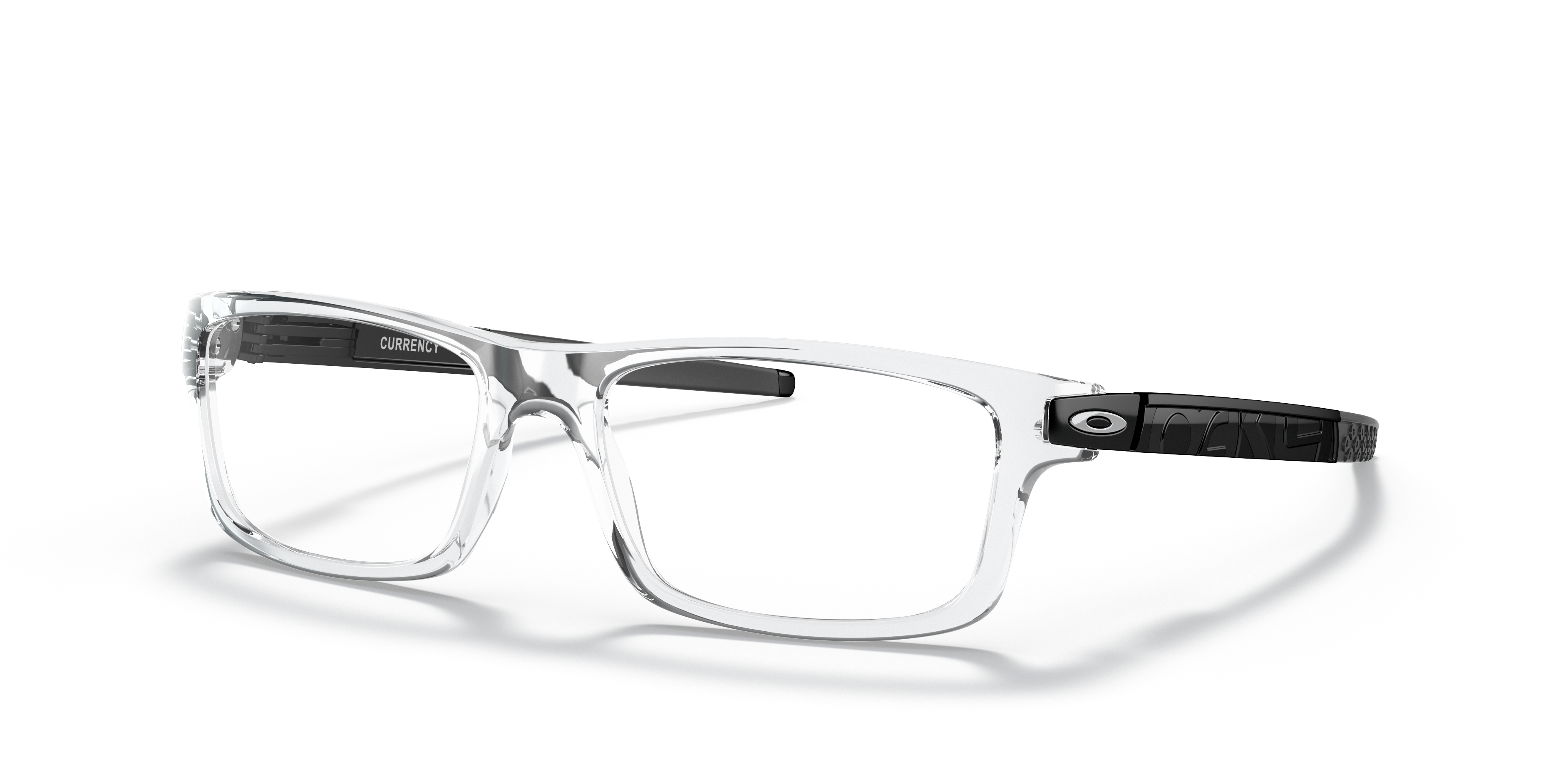 Oakley OX8026 Currency Men's Rectangle Eyeglass Frames - Polished Clear Frame