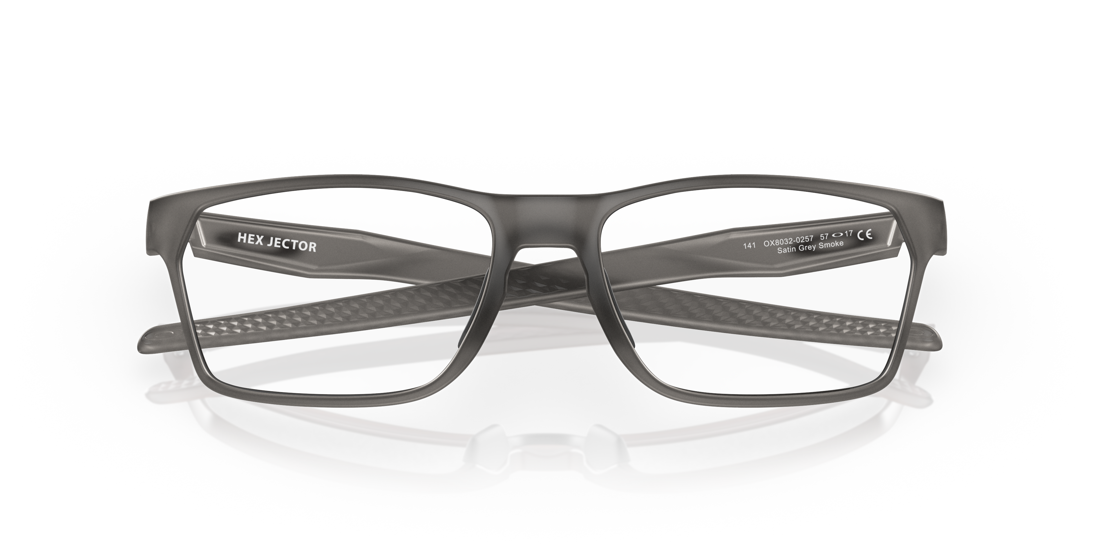 Oakley OX8032 Hex Jector Men's Rectangle Eyeglass Frames - Satin Grey Smoke Frame