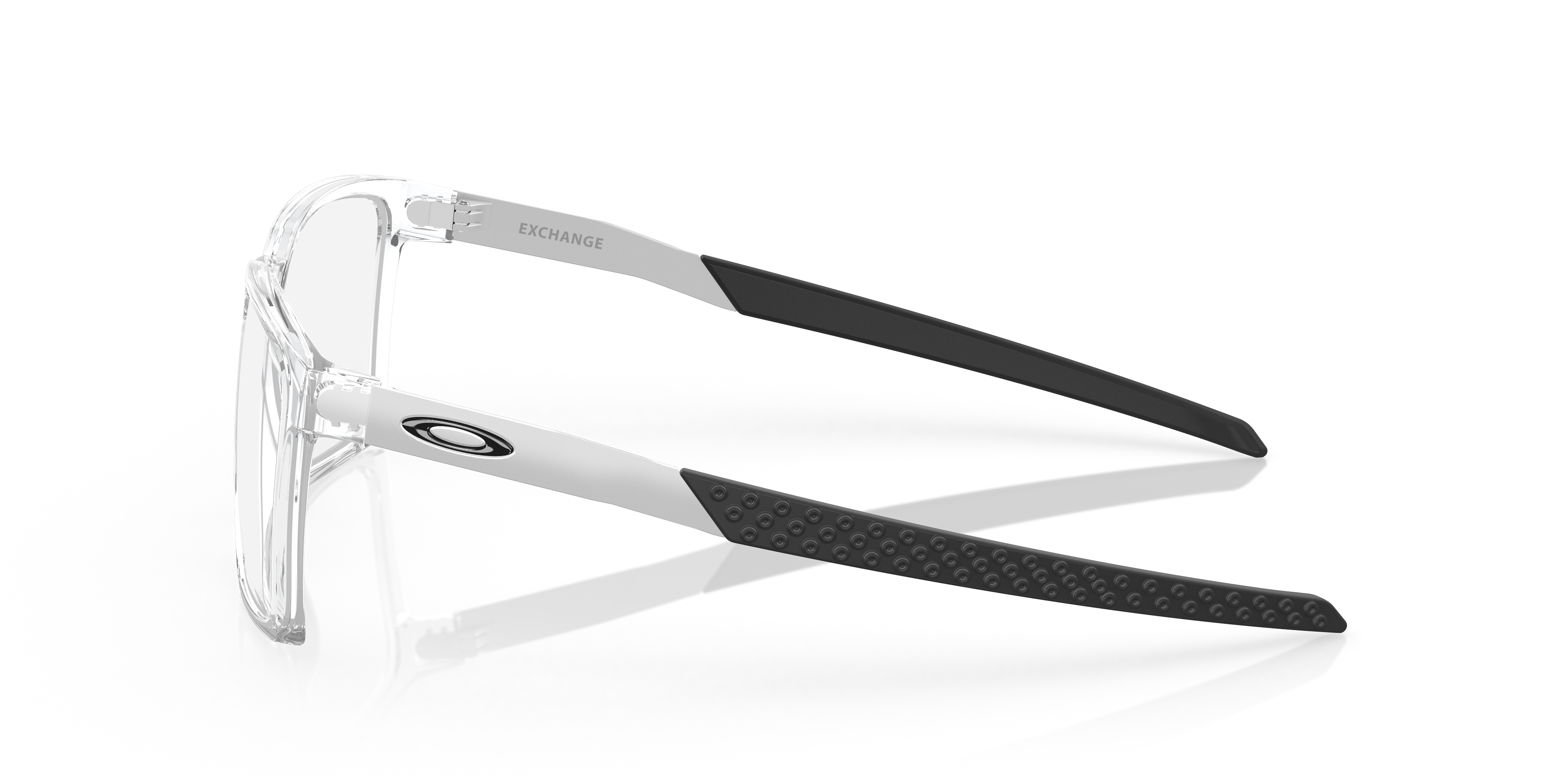 Oakley OX8055 Exchange Men's Rectangle Eyeglass Frames - Polished Clear Frame