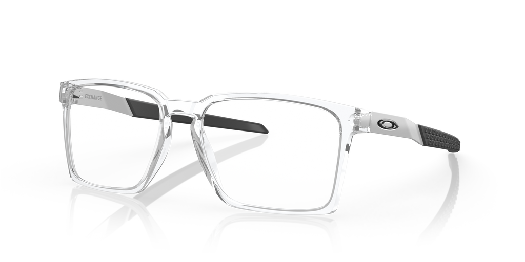 Oakley OX8055 Exchange Men's Rectangle Eyeglass Frames - Polished Clear Frame
