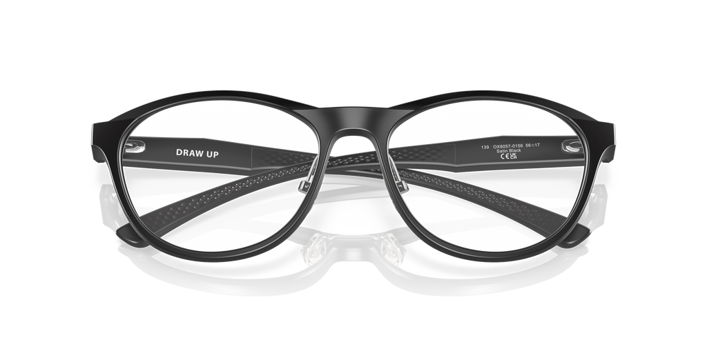 Oakley OX8057 Draw Up Women's Round Eyeglass Frames - Satin Black Frame