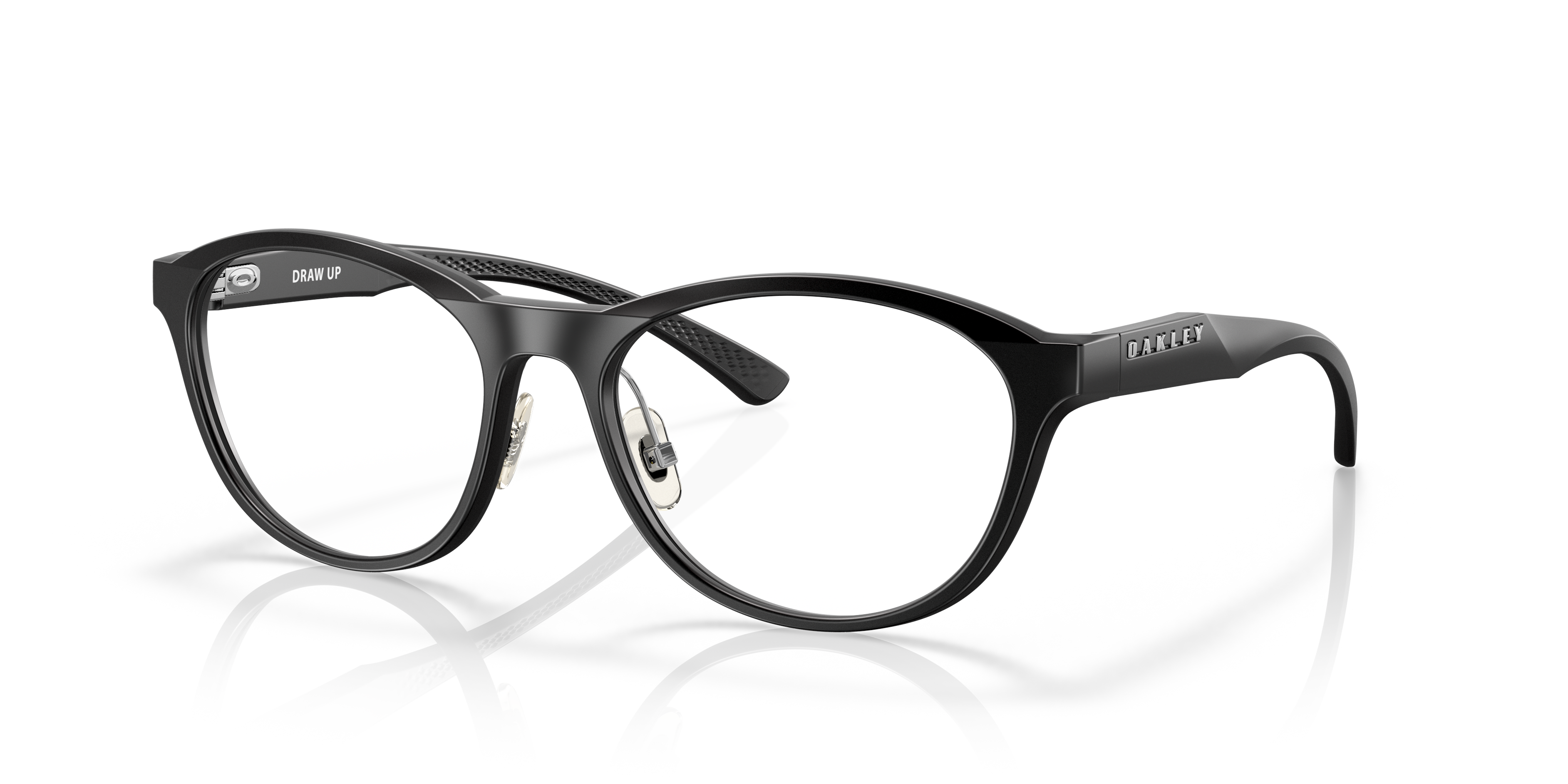 Oakley OX8057 Draw Up Women's Round Eyeglass Frames - Satin Black Frame