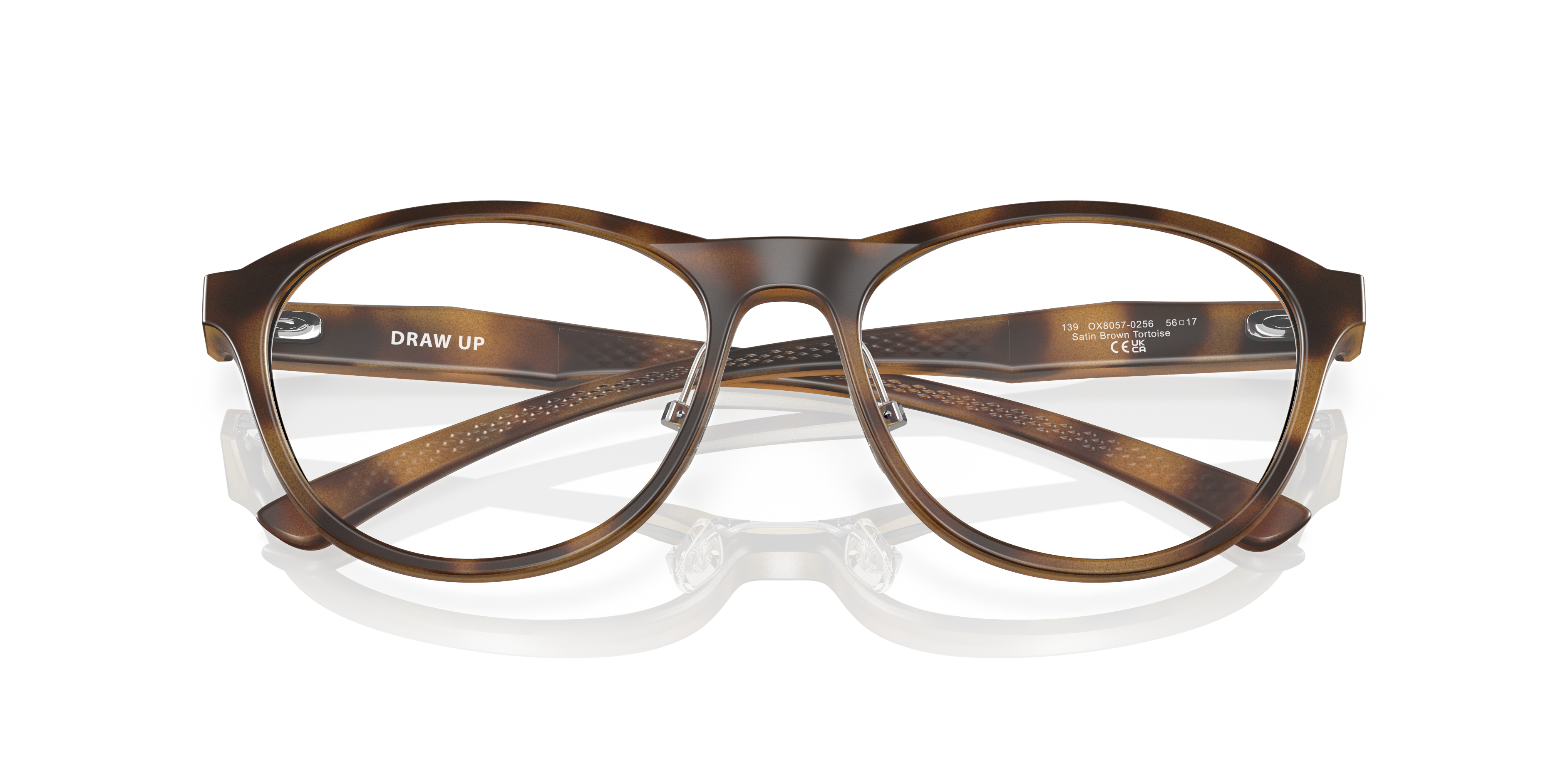 Oakley OX8057 Draw Up Women's Round Eyeglass Frames - Satin Brown Tortoise Frame