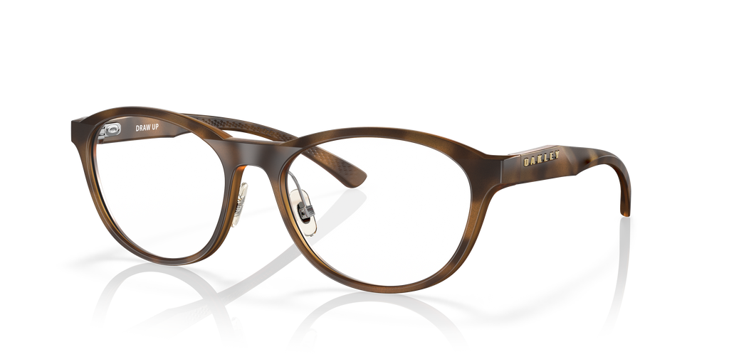 Oakley OX8057 Draw Up Women's Round Eyeglass Frames - Satin Brown Tortoise Frame