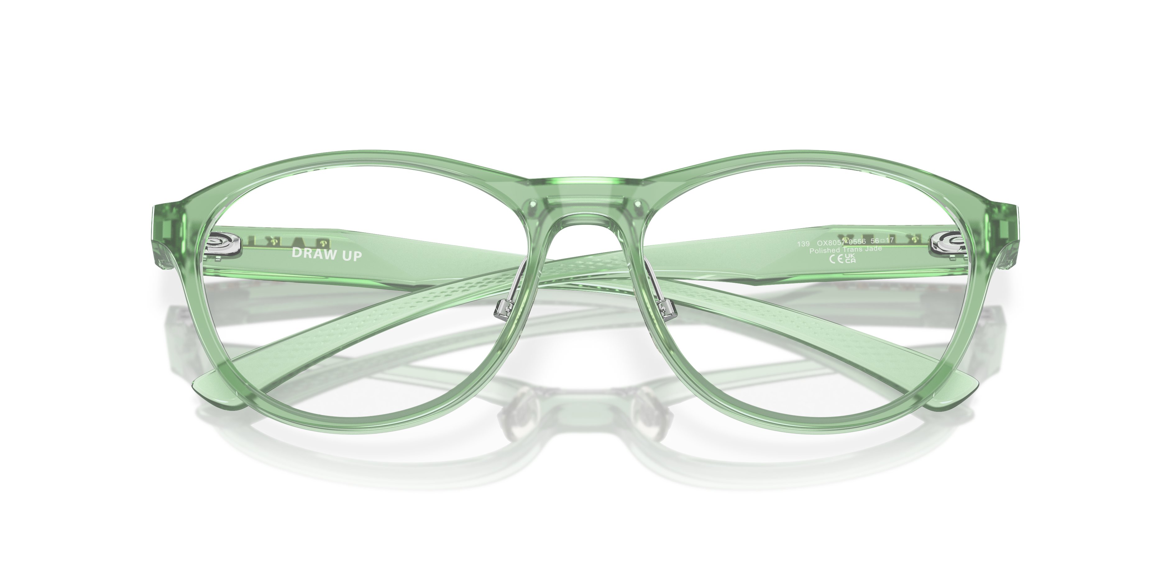 Oakley OX8057 Draw Up Women's Round Eyeglass Frames - Polished Trans Jade Frame