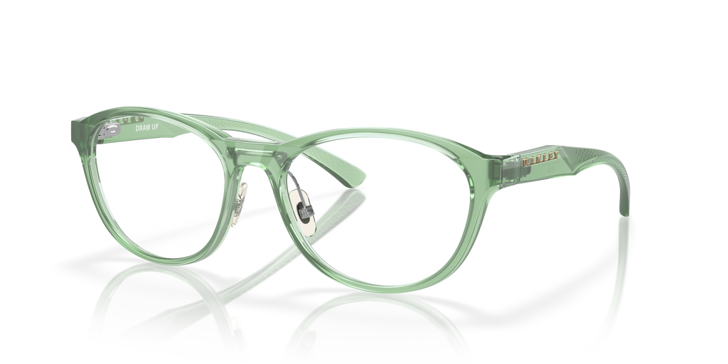 Oakley OX8057 Draw Up Women's Round Eyeglass Frames - Polished Trans Jade Frame