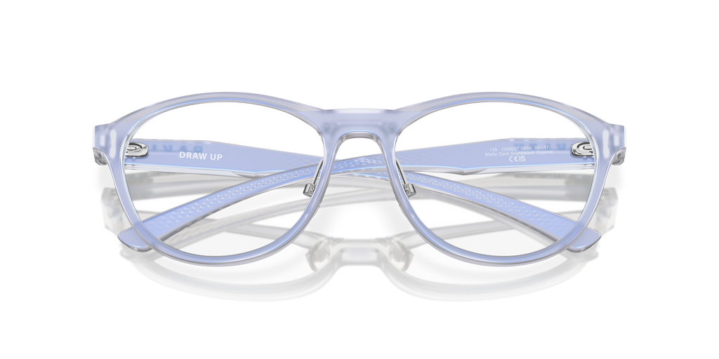 Oakley OX8057 Draw Up Women's Round Eyeglass Frames - Matte Dark Stonewash Frame