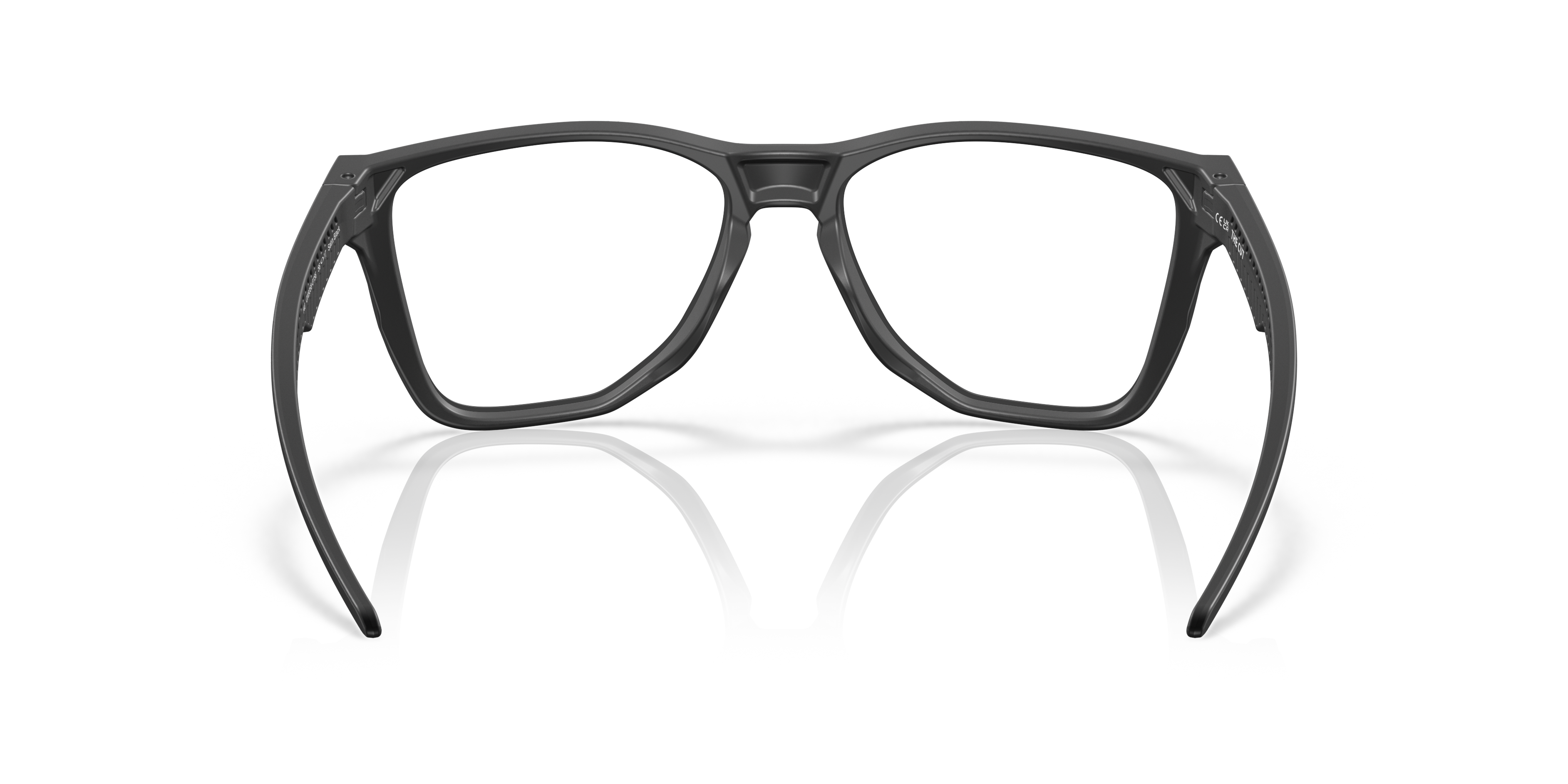 Oakley OX8058 The Cut Men's Square Eyeglass Frames - Polished Trans Stonewash Frame