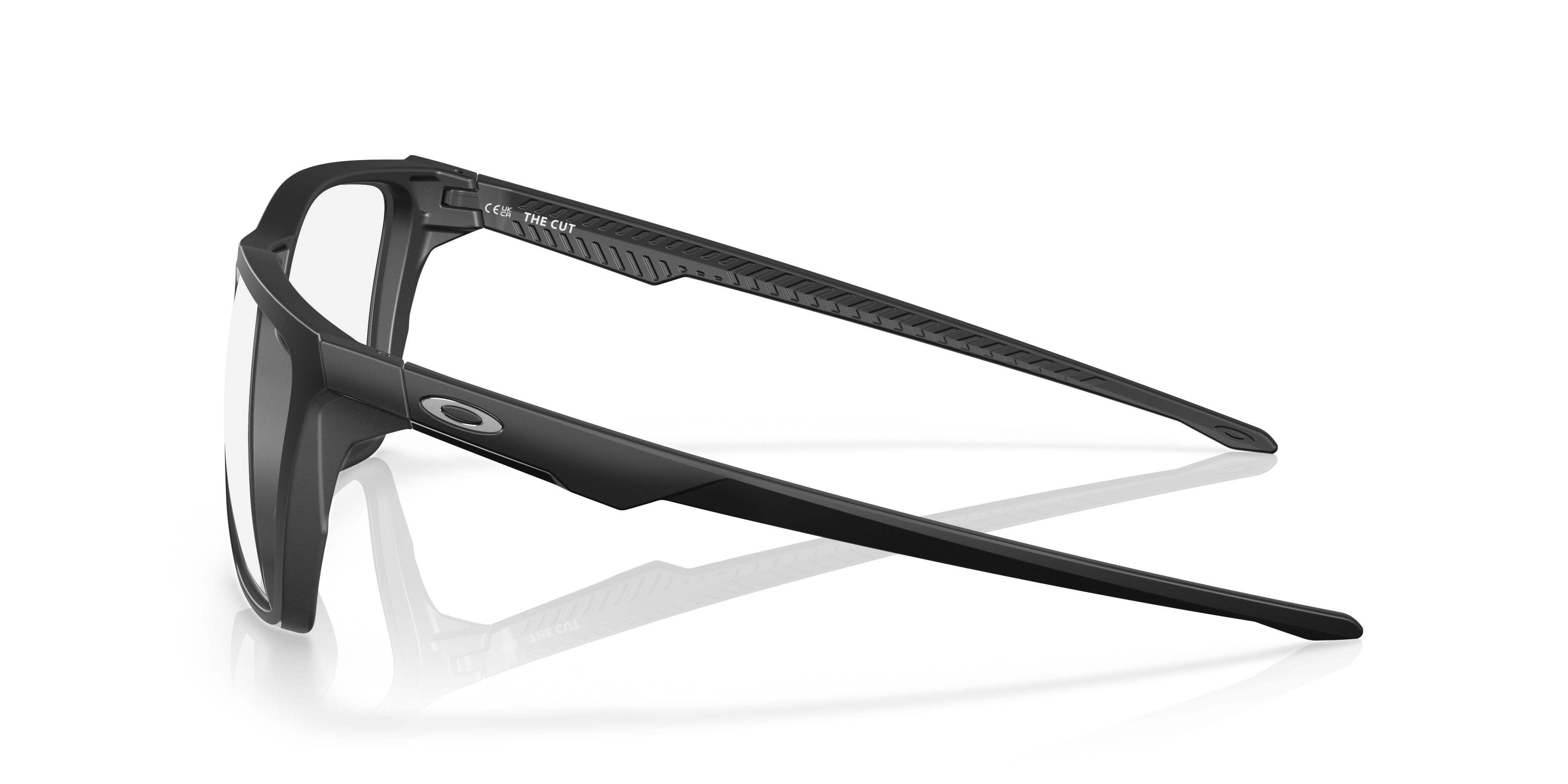 Oakley OX8058 The Cut Men's Square Eyeglass Frames - Polished Trans Stonewash Frame