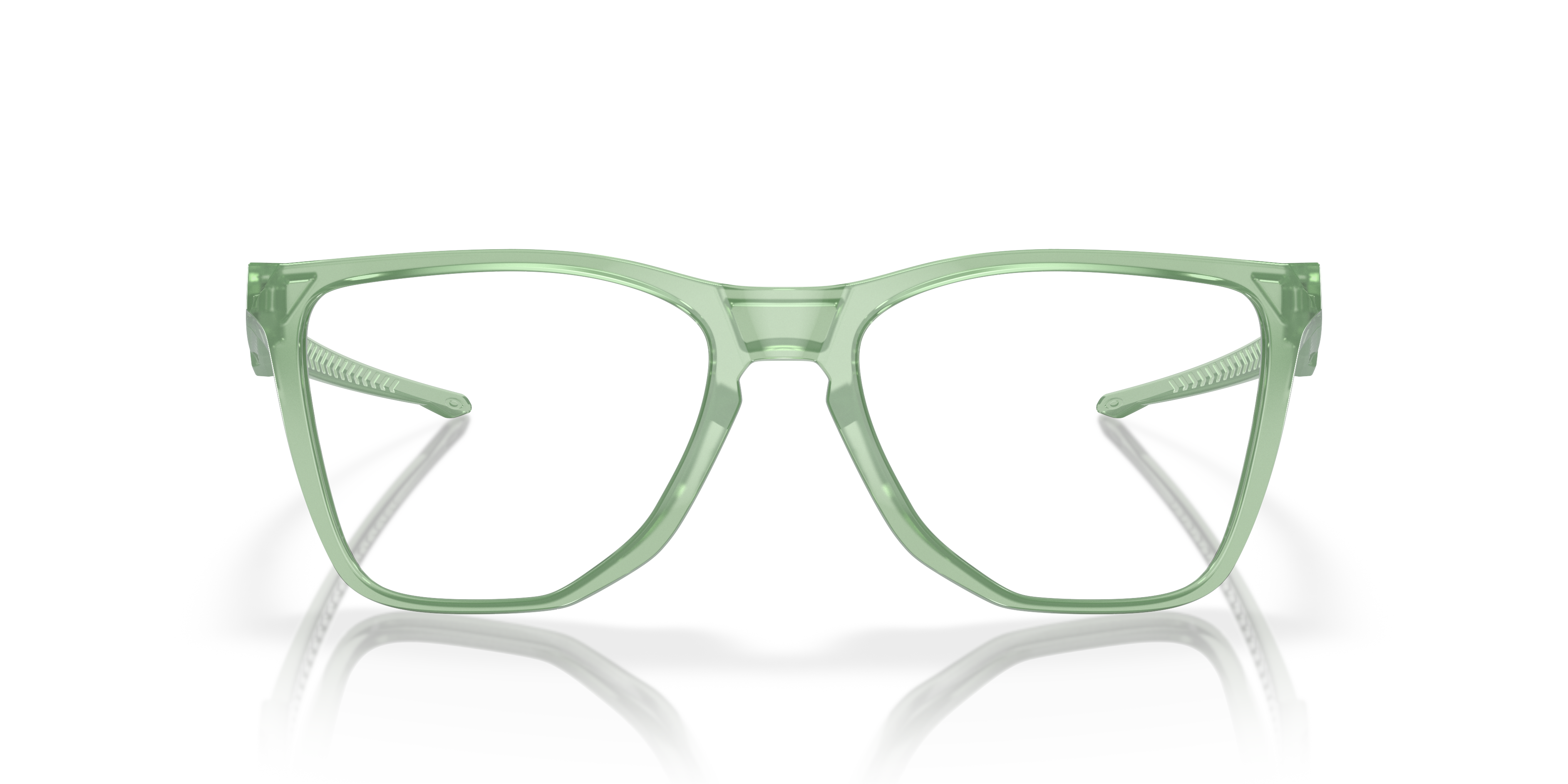 Oakley OX8058 The Cut Men's Square Eyeglass Frames - Polished Trans Stonewash Frame