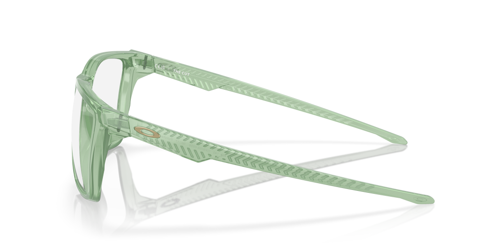 Oakley OX8058 The Cut Men's Square Eyeglass Frames - Polished Trans Jade Frame