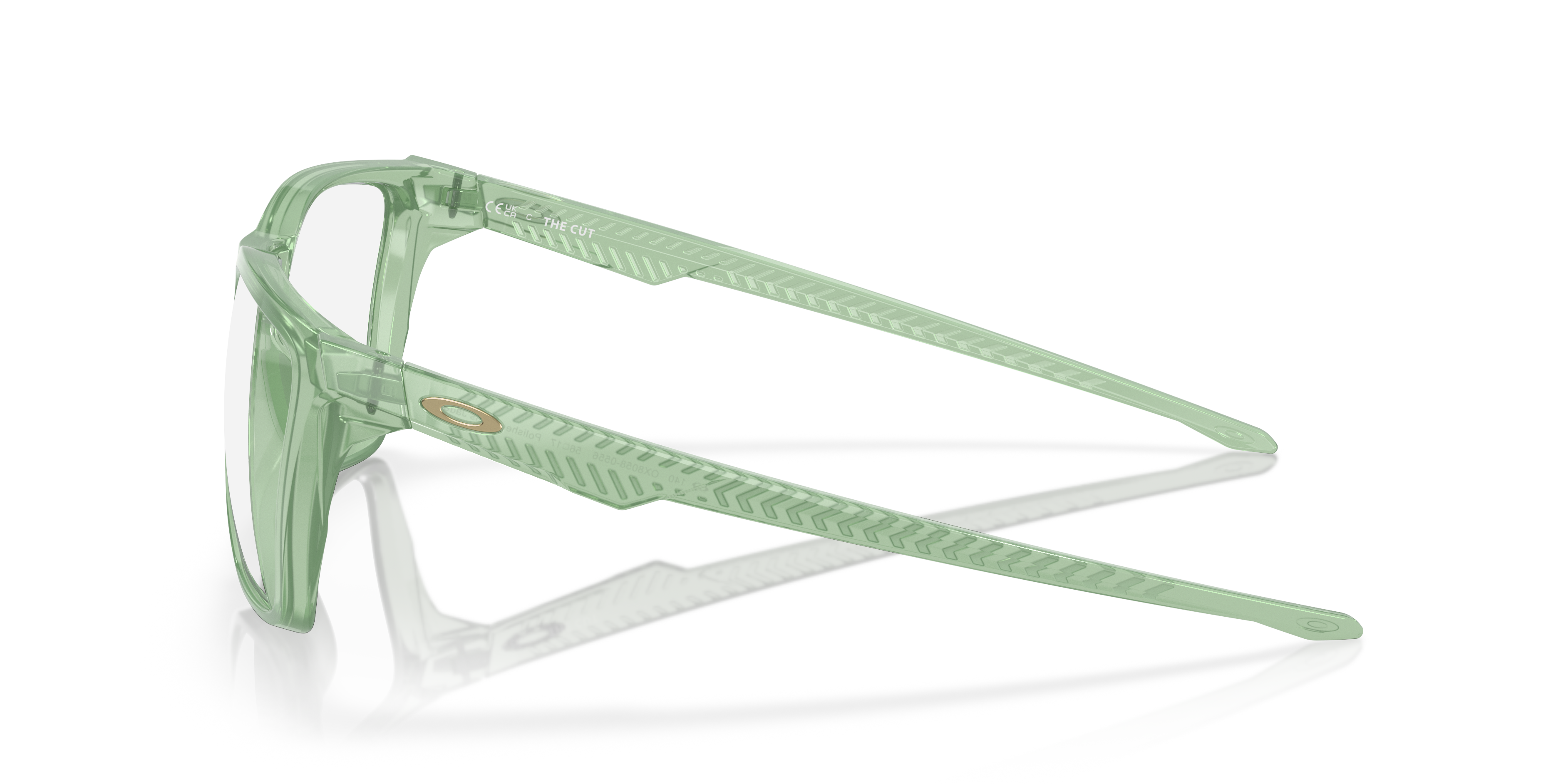 Oakley OX8058 The Cut Men's Square Eyeglass Frames - Polished Trans Stonewash Frame