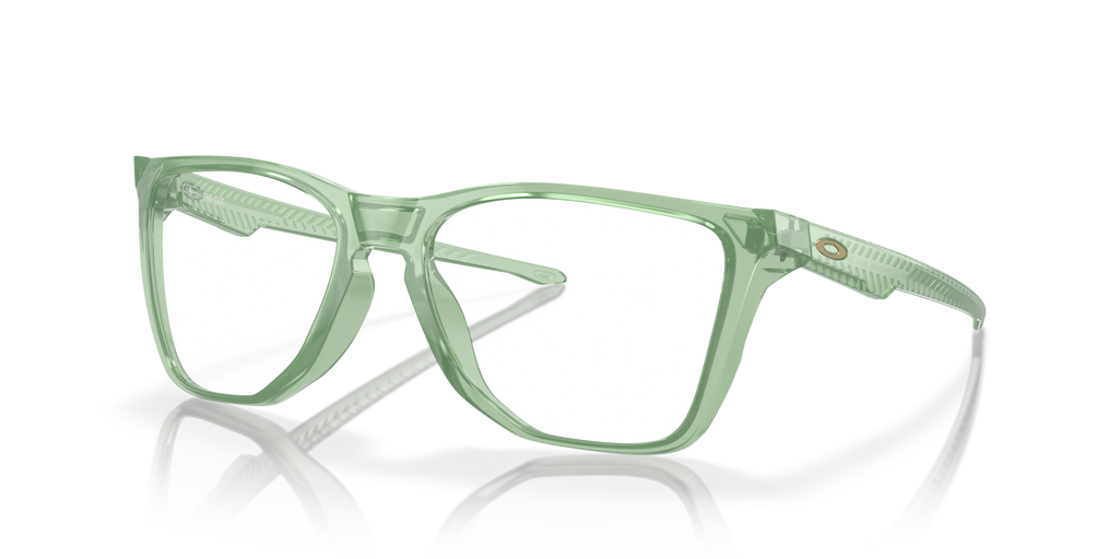 Oakley OX8058 The Cut Men's Square Eyeglass Frames - Polished Trans Jade Frame