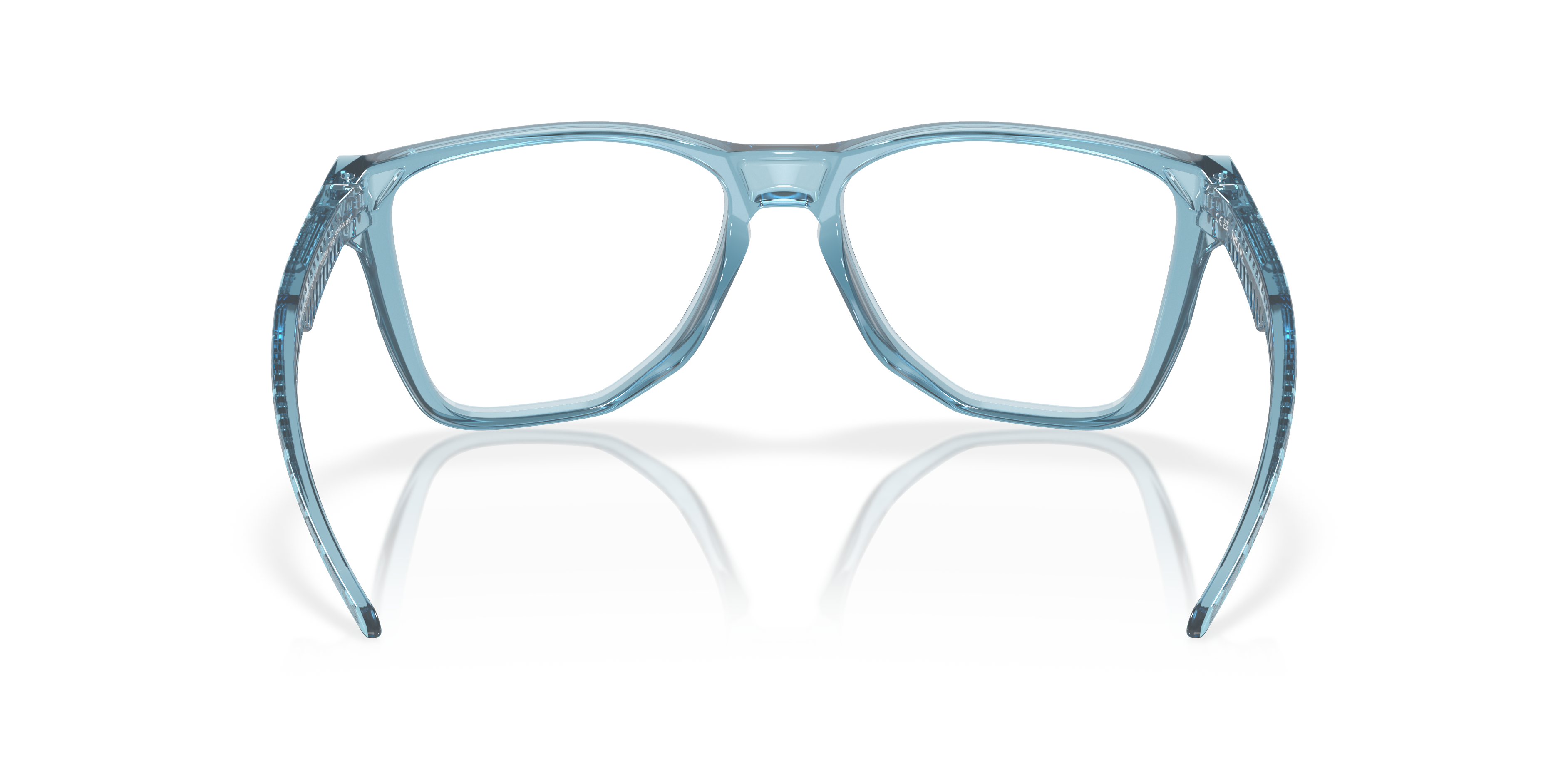 Oakley OX8058 The Cut Men's Square Eyeglass Frames - Polished Trans Stonewash Frame