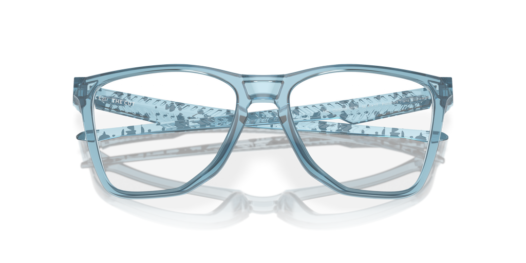 Oakley OX8058 The Cut Men's Square Eyeglass Frames - Polished Trans Jade Frame