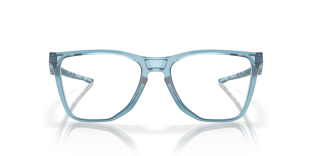 Oakley OX8058 The Cut Men's Square Eyeglass Frames - Polished Trans Stonewash Frame