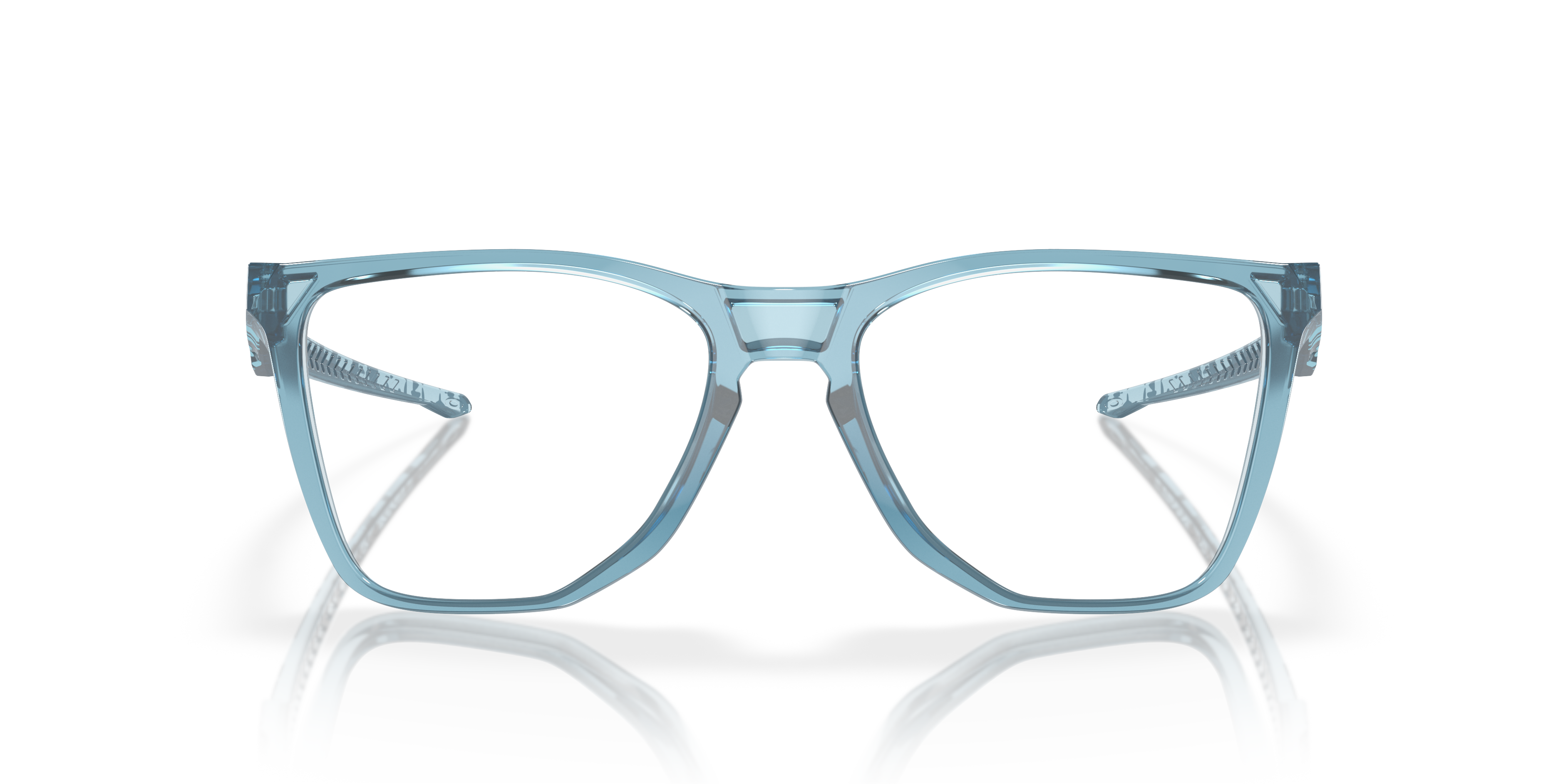 Oakley OX8058 The Cut Men's Square Eyeglass Frames - Polished Trans Jade Frame