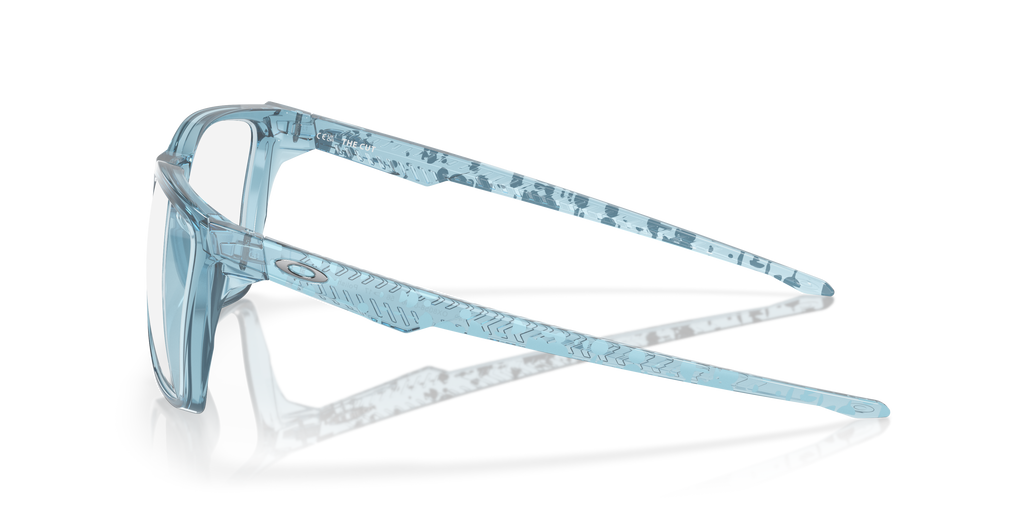 Oakley OX8058 The Cut Men's Square Eyeglass Frames - Polished Trans Stonewash Frame