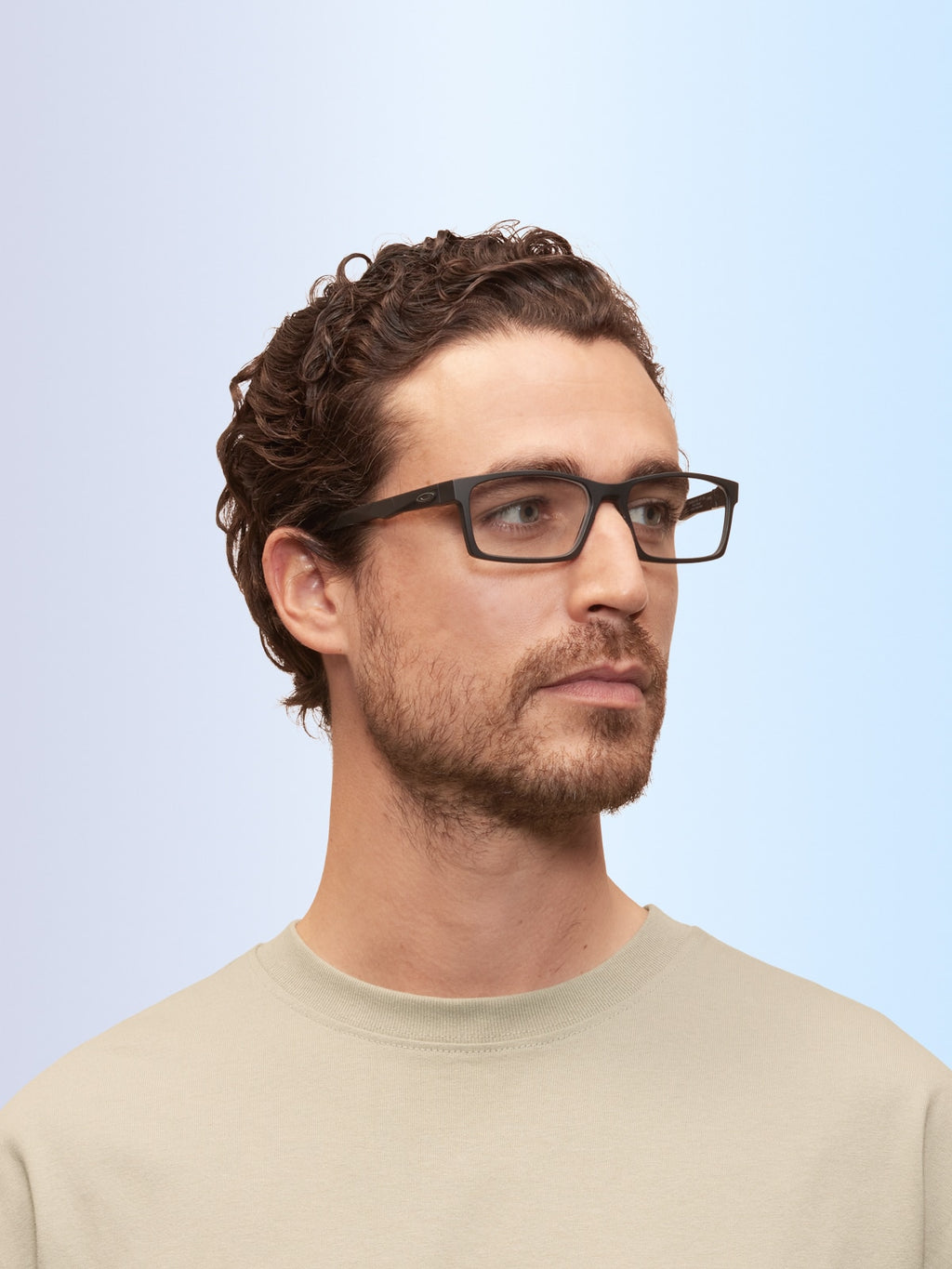 Oakley OX8060 Overhead Men's Rectangle Eyeglass Frames - Satin Black Frame