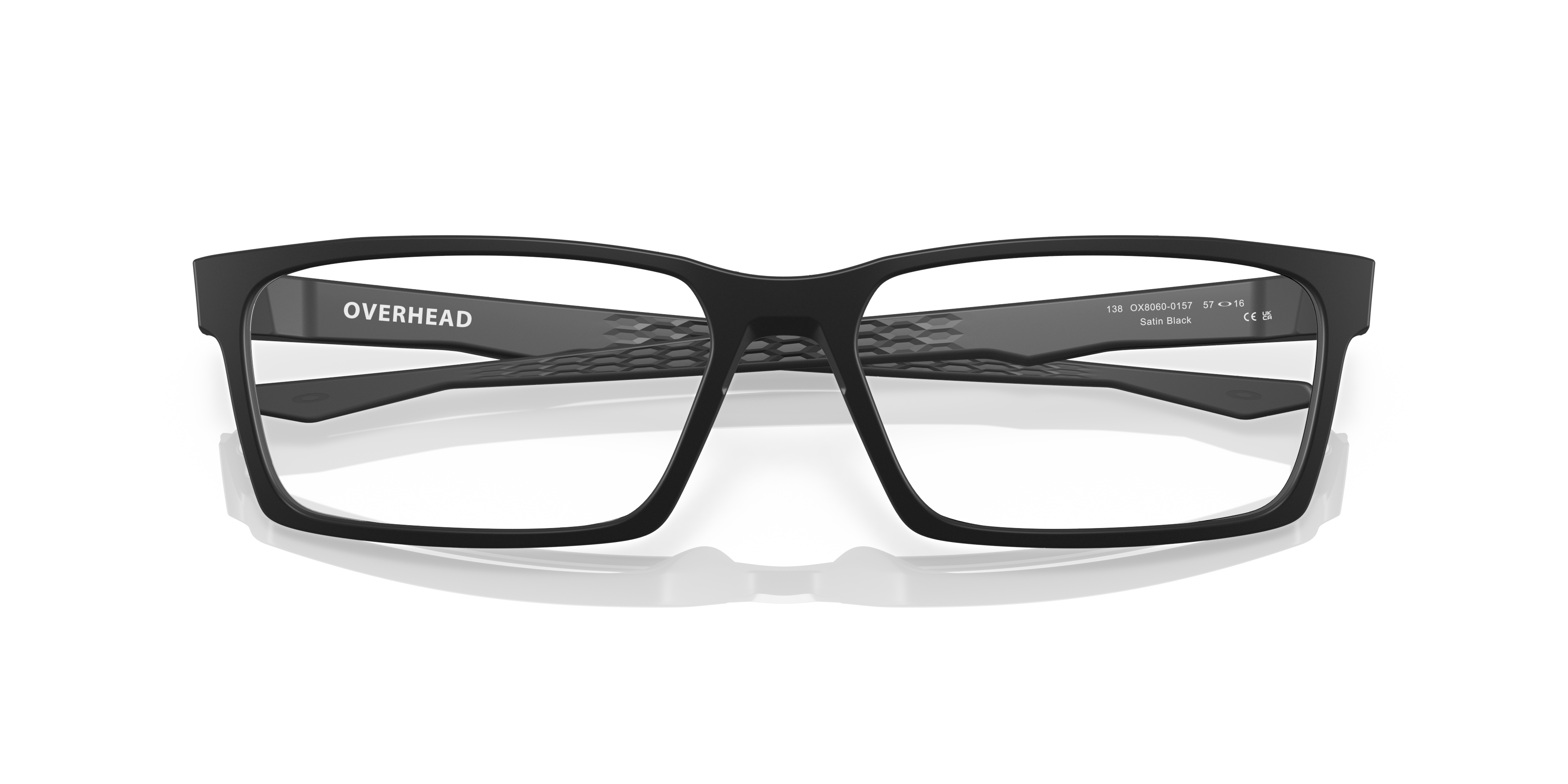 Oakley OX8060 Overhead Men's Rectangle Eyeglass Frames - Satin Black Frame