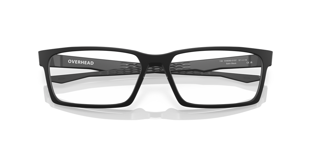 Oakley OX8060 Overhead Men's Rectangle Eyeglass Frames - Satin Black Frame