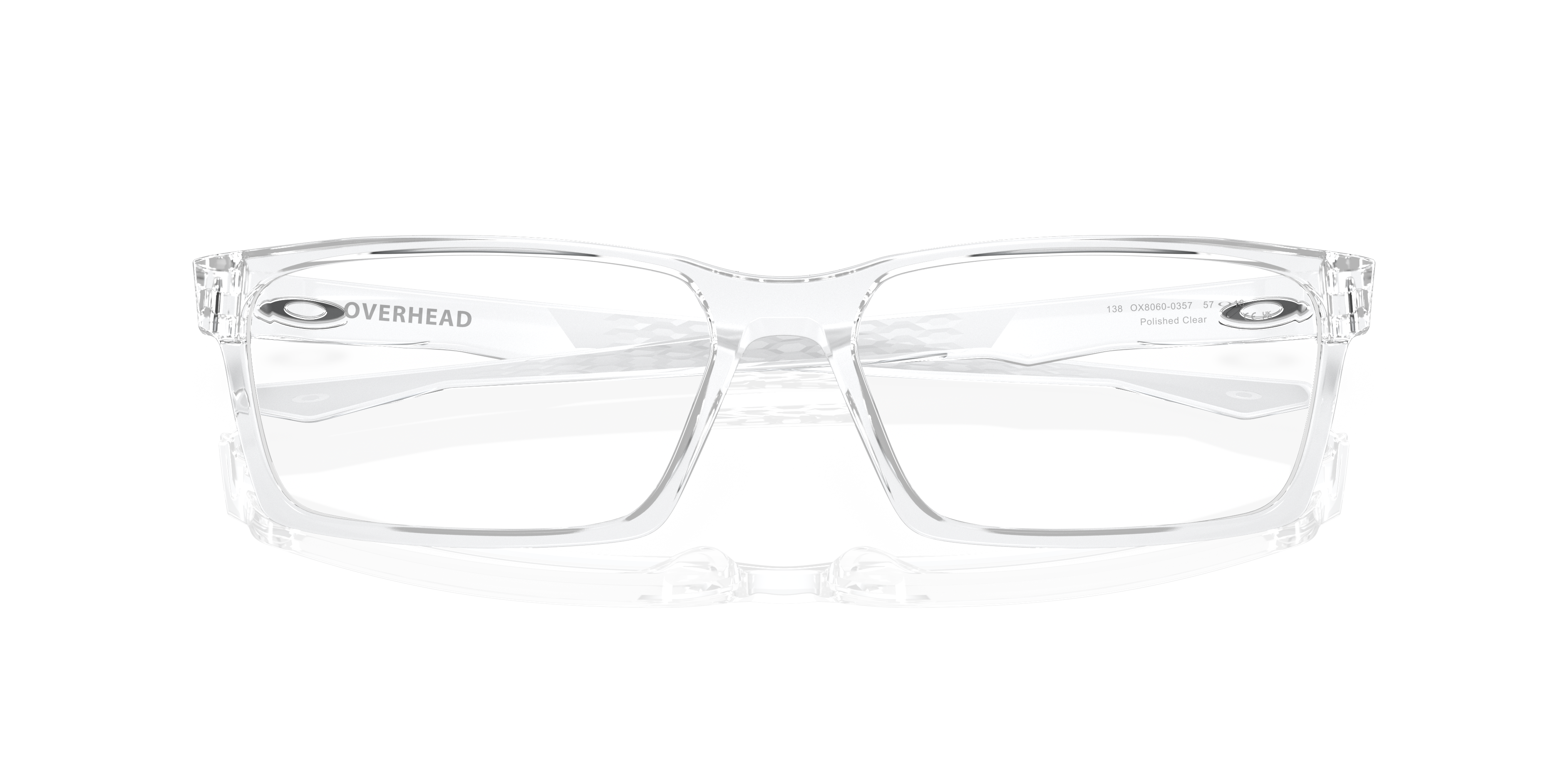 Oakley OX8060 Overhead Men's Rectangle Eyeglass Frames - Polished Clear Frame