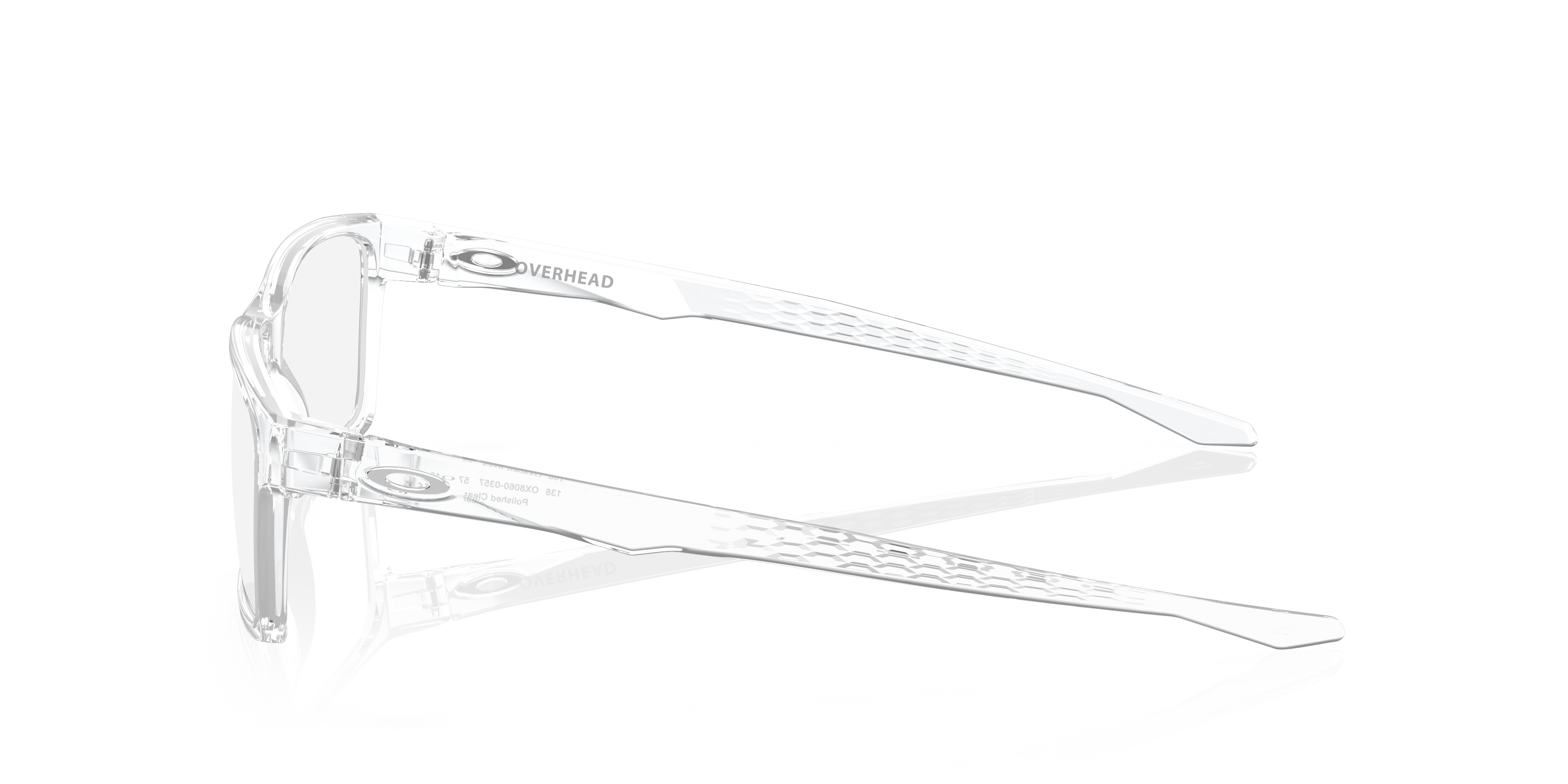 Oakley OX8060 Overhead Men's Rectangle Eyeglass Frames - Polished Clear Frame